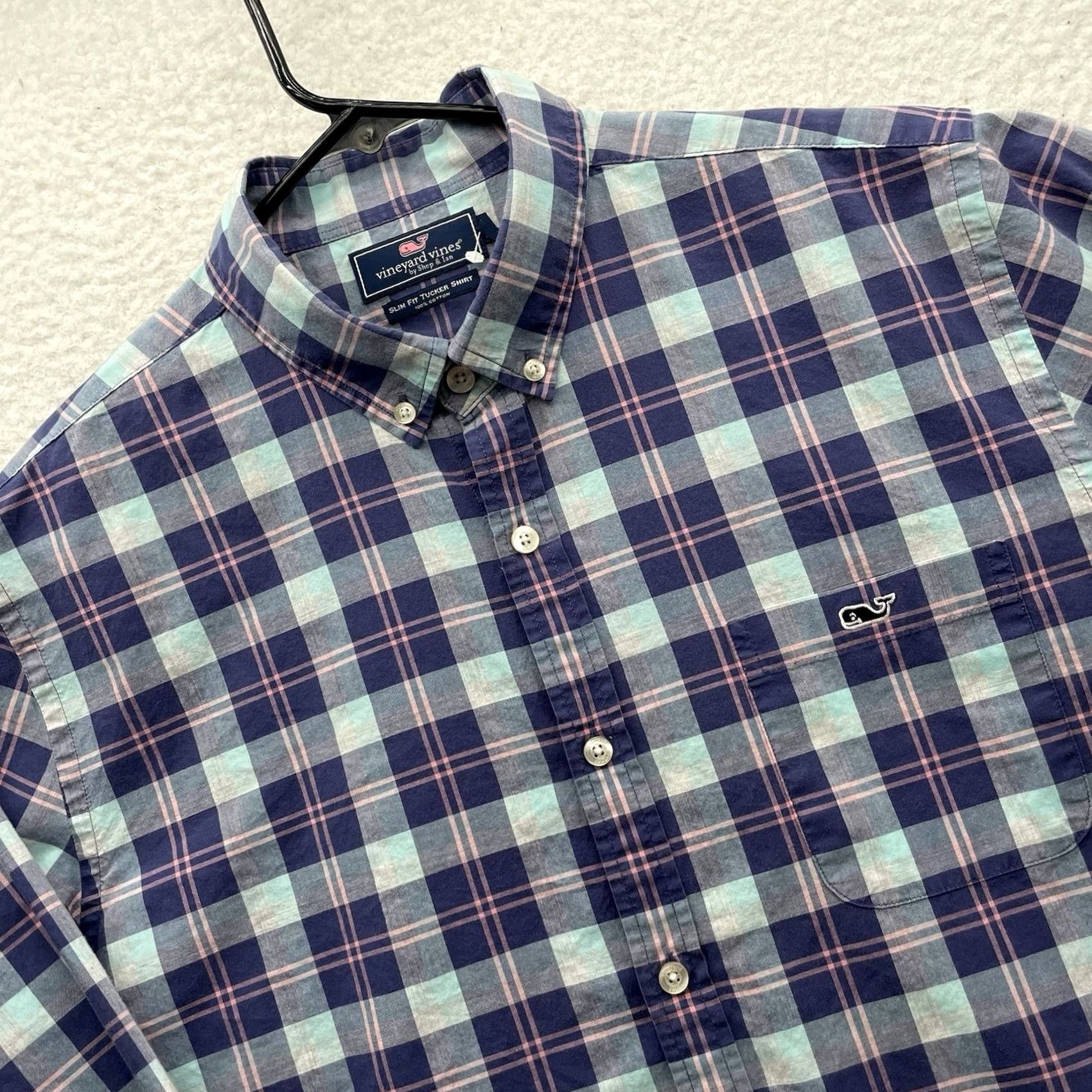 Vineyard Vines Vineyard Vines Tucker Shirt Mens L Slim Plaid Button-Down Casual Preppy Classic Multicolor S/S L? Size US L / EU 52-54 / 3 - 2 Thumbnail