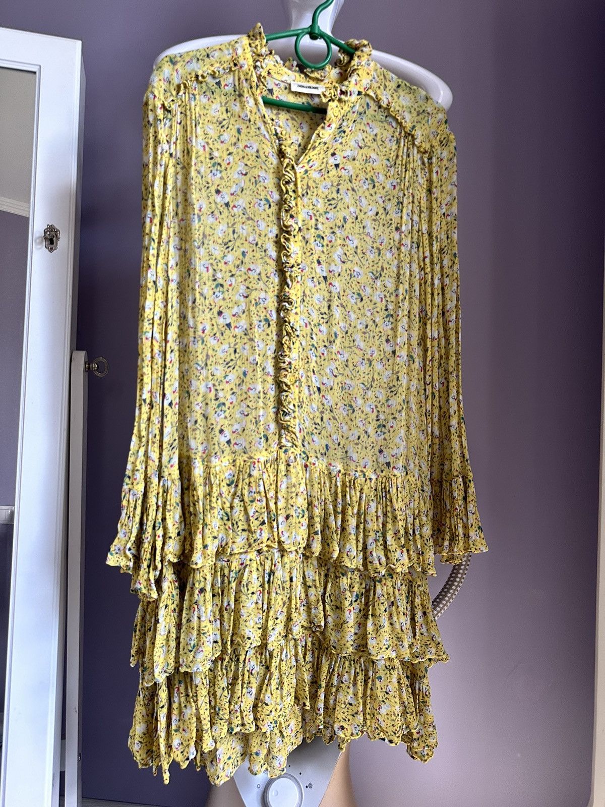 Designer × Vintage × Zadig & Voltaire Zadig Voltaire silk Dress Yellow. Size M / US 6-8 / IT 42-44 - 2 Thumbnail