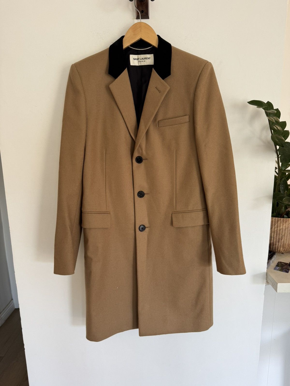 Saint Laurent Paris FW13 Chesterfield Coat Velour collar Size US M / EU 48-50 / 2 - 1 Thumbnail