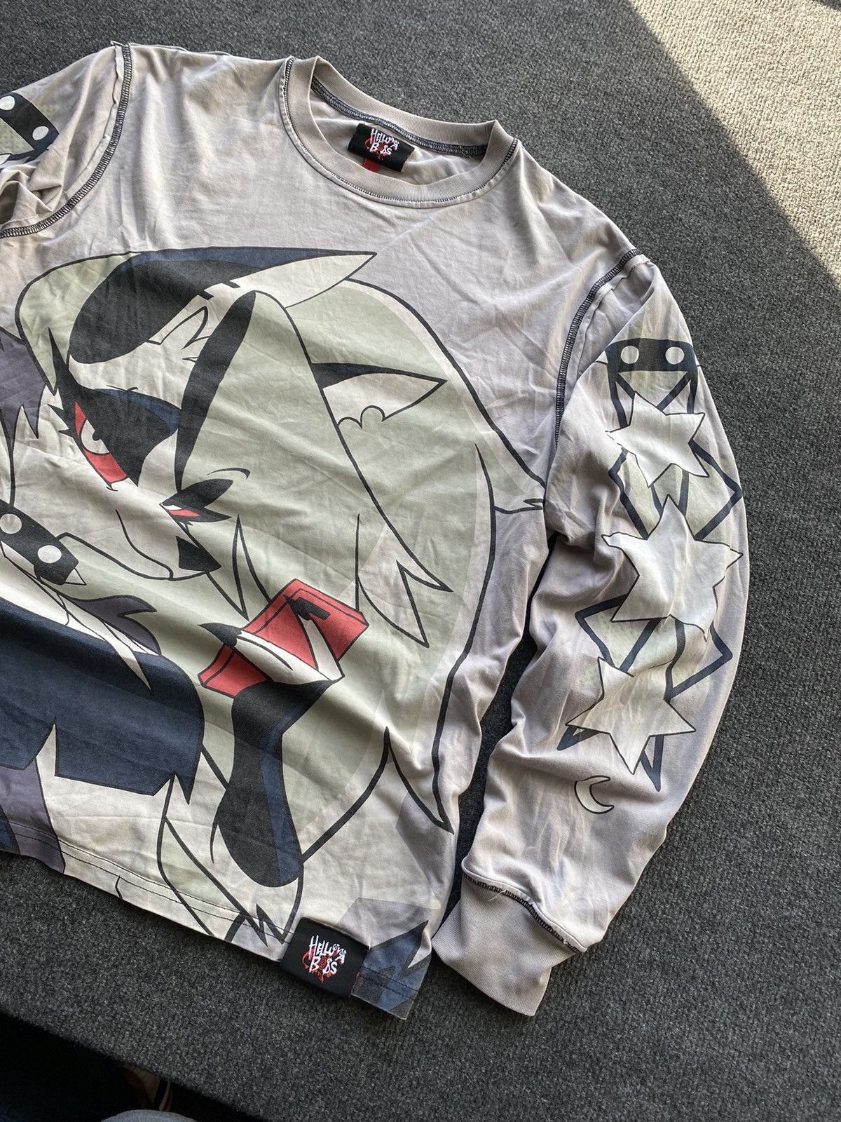 Anime 🔥Goth Emo Helluva Boss overprint long sleeve L warren james Size US L / EU 52-54 / 3 - 2 Thumbnail