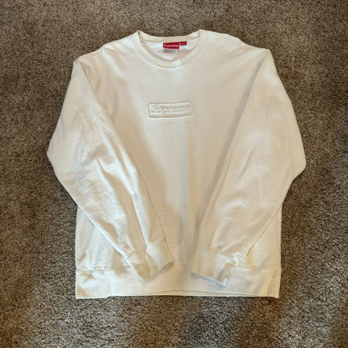 Supreme cutout logo crewneck natural new arrivals