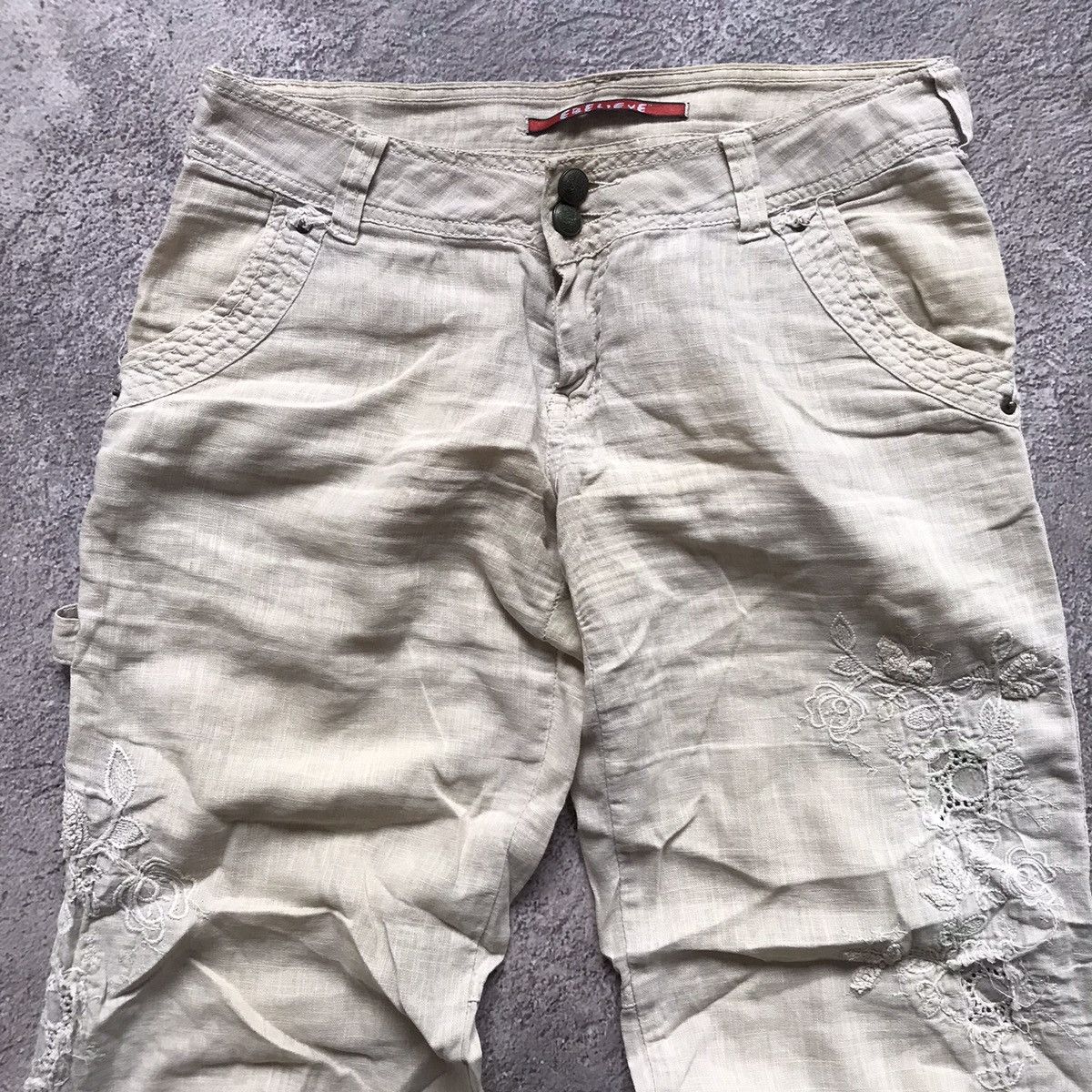 Vintage Vintage 90s Baggy Cargo Parachute Pants Streetwear Tan 29 Size 29" - 3 Thumbnail