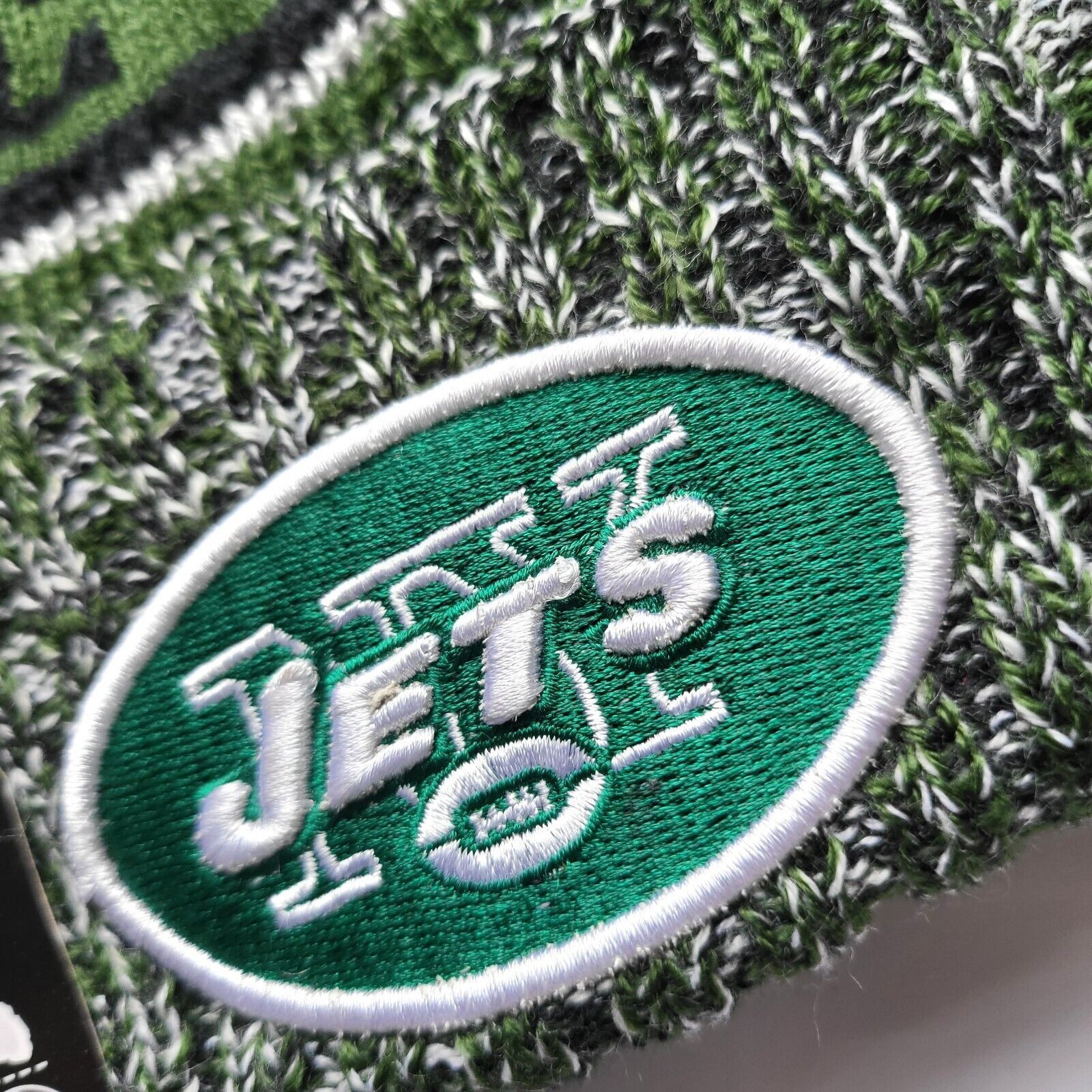 Other NWT New York Jets Army Green Sports Knit Beanie Fleece Lined Size ONE SIZE - 2 Thumbnail