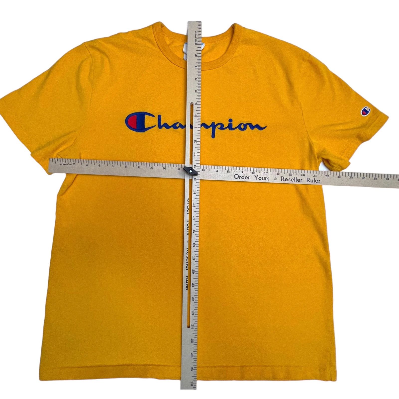 Champion Vintage Champion Yellow 90s Spel Shirt Embroidered Logo Size US L / EU 52-54 / 3 - 7 Thumbnail