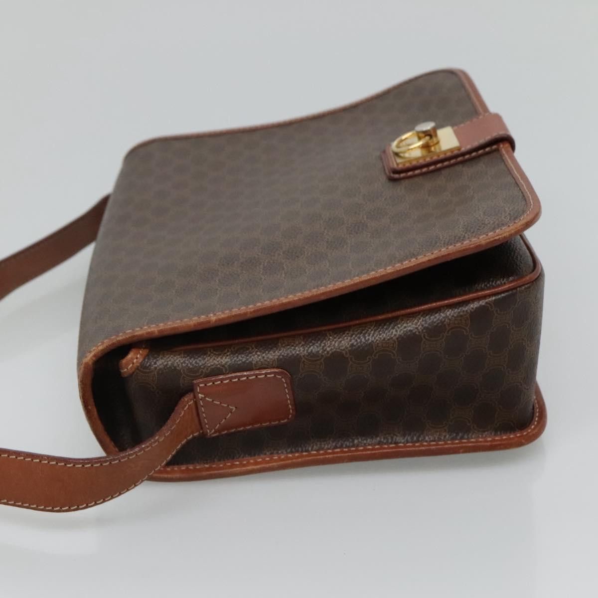 Celine CELINE Macadam Canvas Shoulder Bag Pvc Leather Brown Size ONE SIZE - 5 Thumbnail