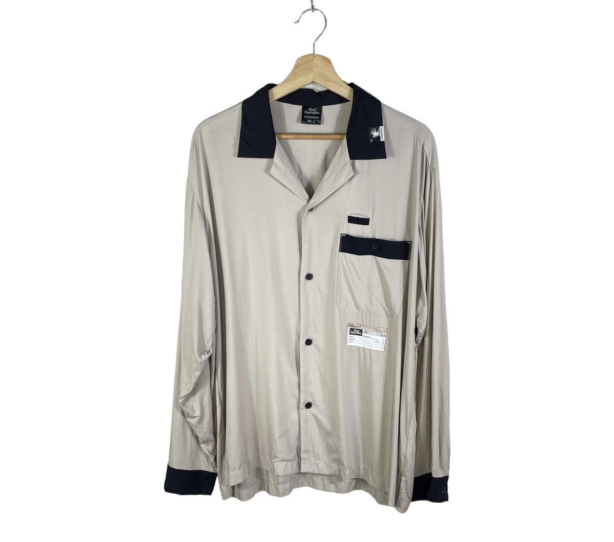 image of Gu x Maison Mihara Yasuhiro Miharayasuhiro Good Inspiration Collaboration Rayon Shirt in Sand Beige