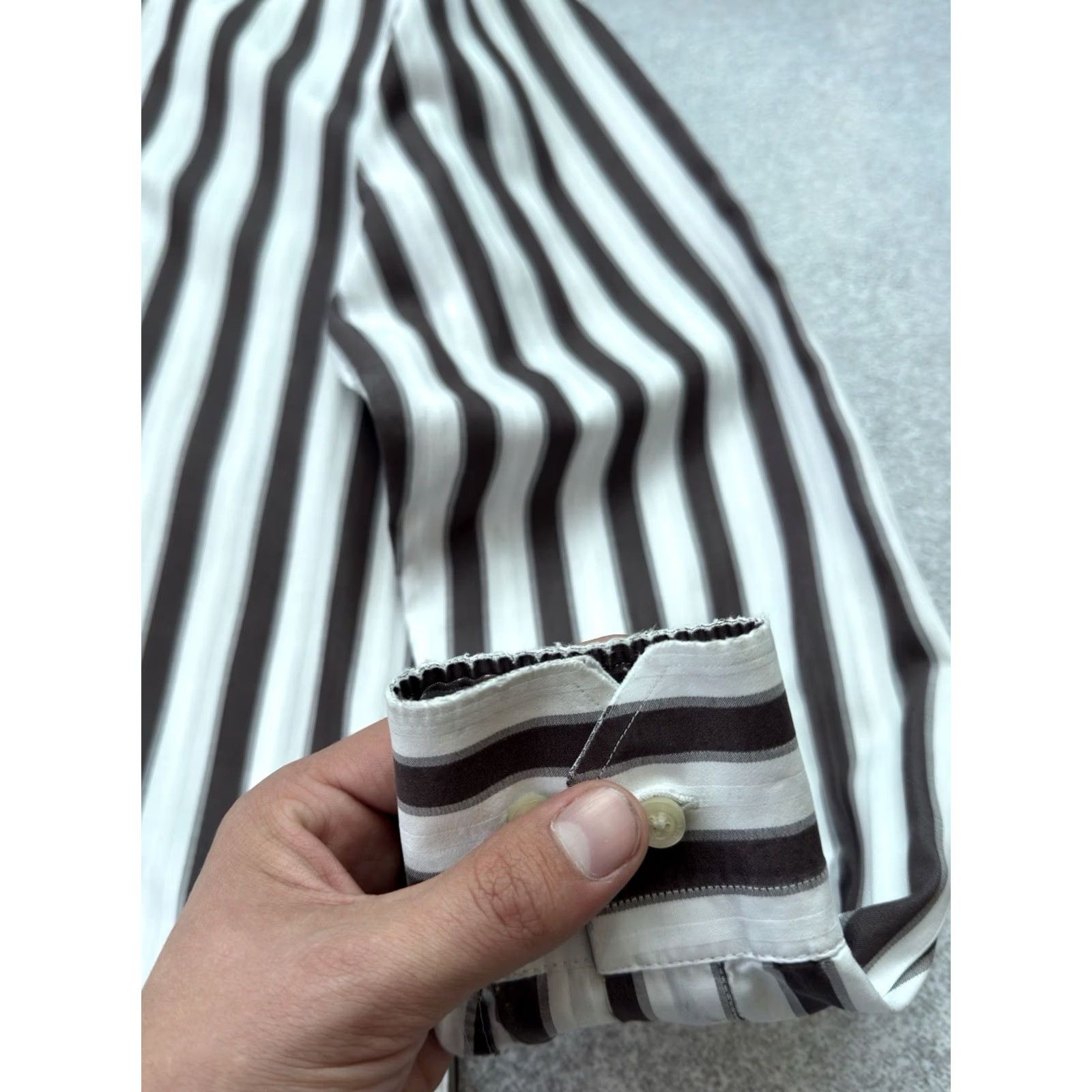 Etro VINTAGE ETRO Milano Luxury Striped Button Up Shirt Men Size L 39 Brown White Size US L / EU 52-54 / 3 - 4 Thumbnail