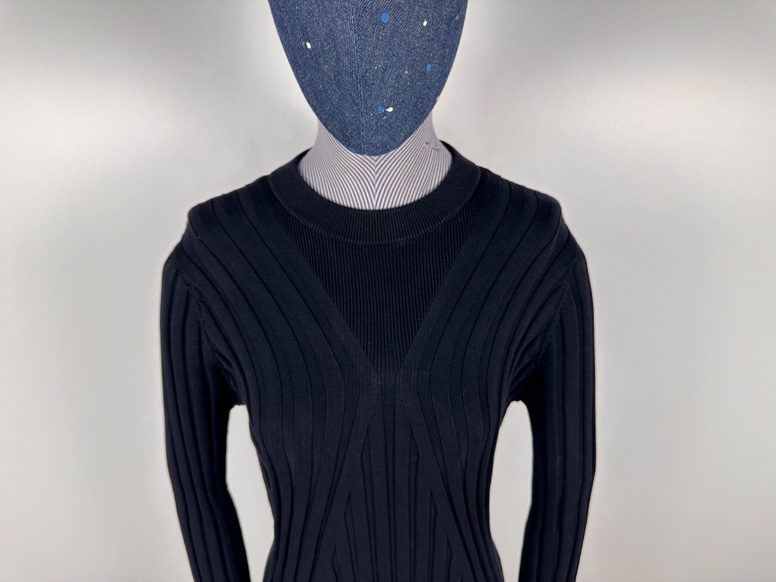 Cos Cos Ribbed Wool Funnel Neck Jumper Black Sweater Size S Size S / US 4 / IT 40 - 2 Thumbnail