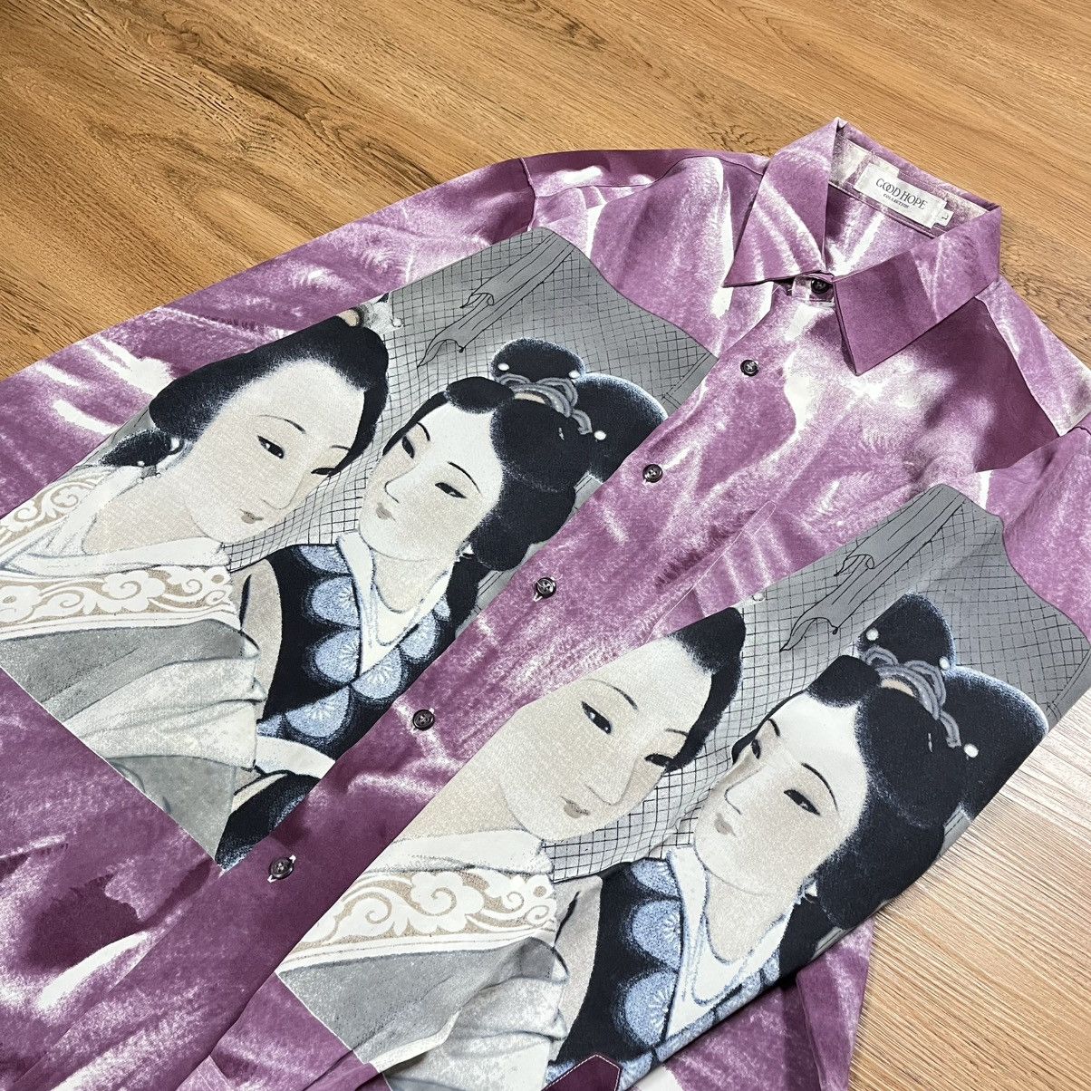 Japanese Brand × Vintage Vtg japanese brand geisha print shirt Size US M / EU 48-50 / 2 - 5 Thumbnail