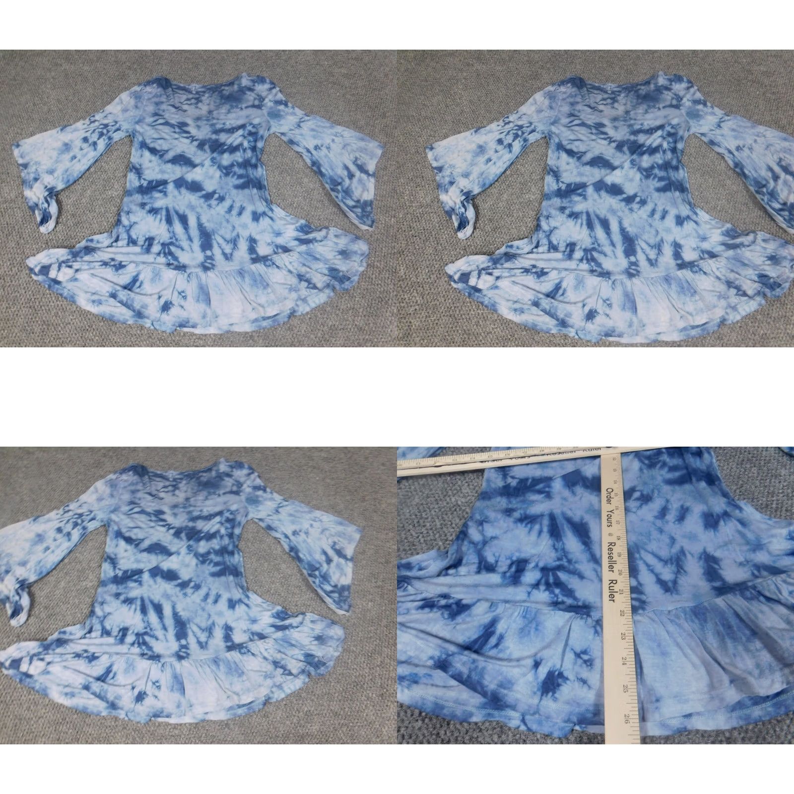 Vintage One World Blouse Tunic Womens S Blue Crew Neck 3/4 Sleeve Knit Cotton Pullover Geometric Button Size S / US 4 / IT 40 - 8 Thumbnail