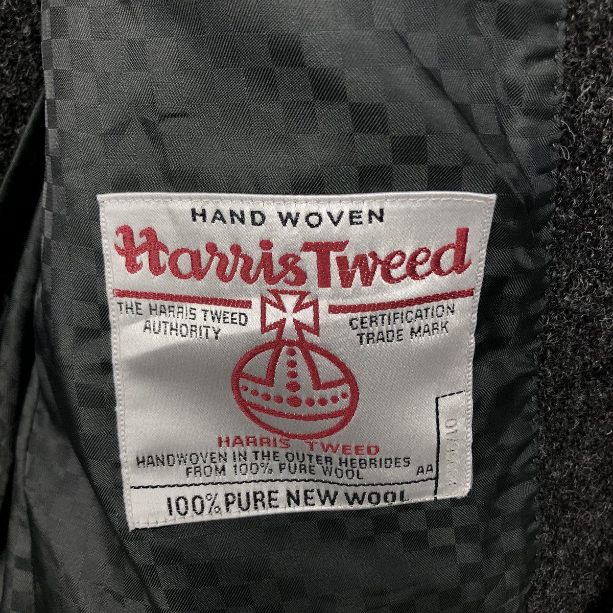 Harris Tweed 📌Vintage Wool Jacket Hand Woven Harris Tweed Herringbone Size US L / EU 52-54 / 3 - 19 Thumbnail