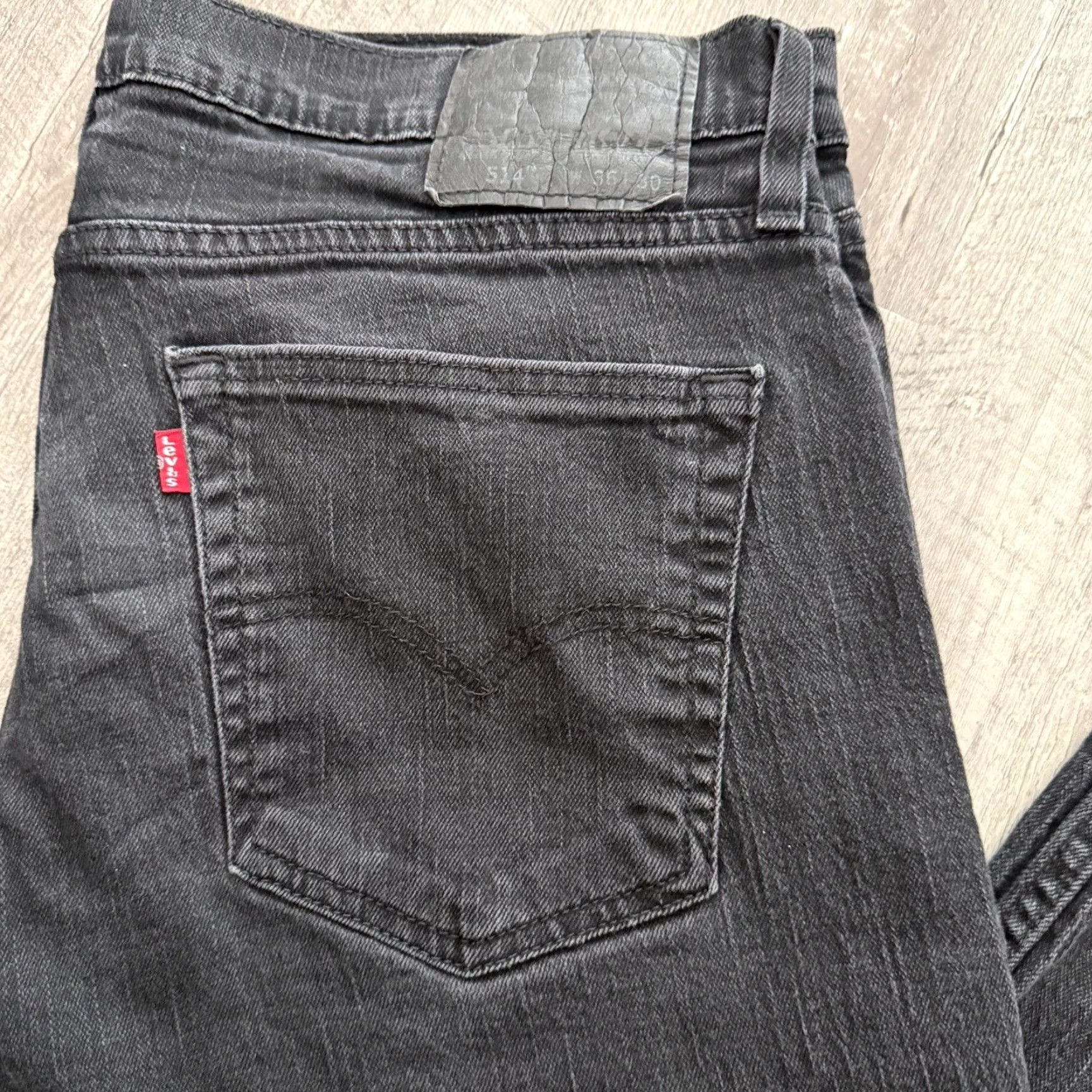 Levi's Levi’s 514 Jeans Mens 36x30 Slim Straight Medium Wash Black Denim Stretch Regular 5-Pocket Zip Closure Cotton Elastane Logo Button Mens Size US 36 / EU 52 - 6 Thumbnail