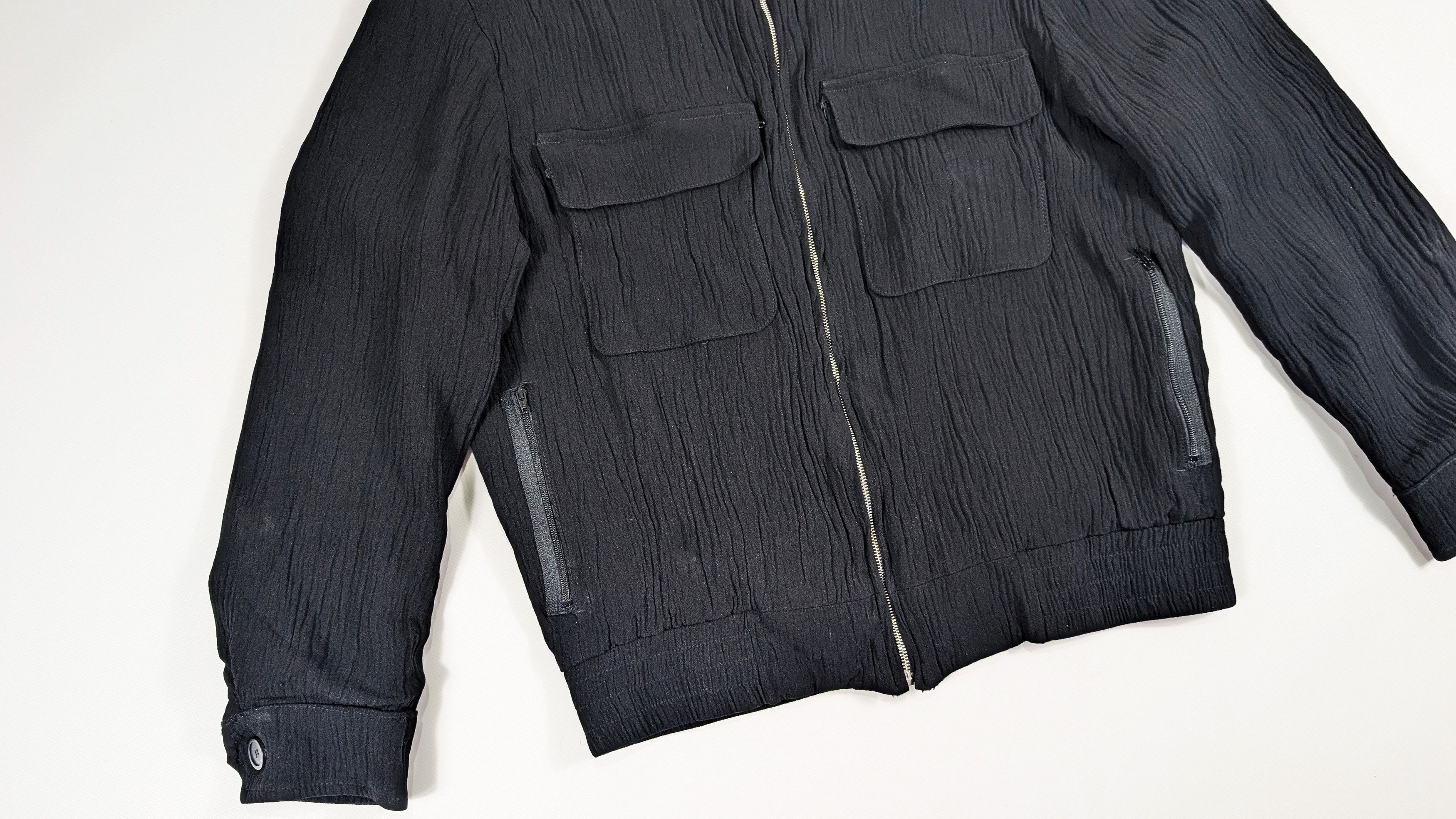 Sandro Sandro Crinkled Crepe Overshirt Viscose Acetate Jacket Size US XS / EU 42 / 0 - 3 Thumbnail