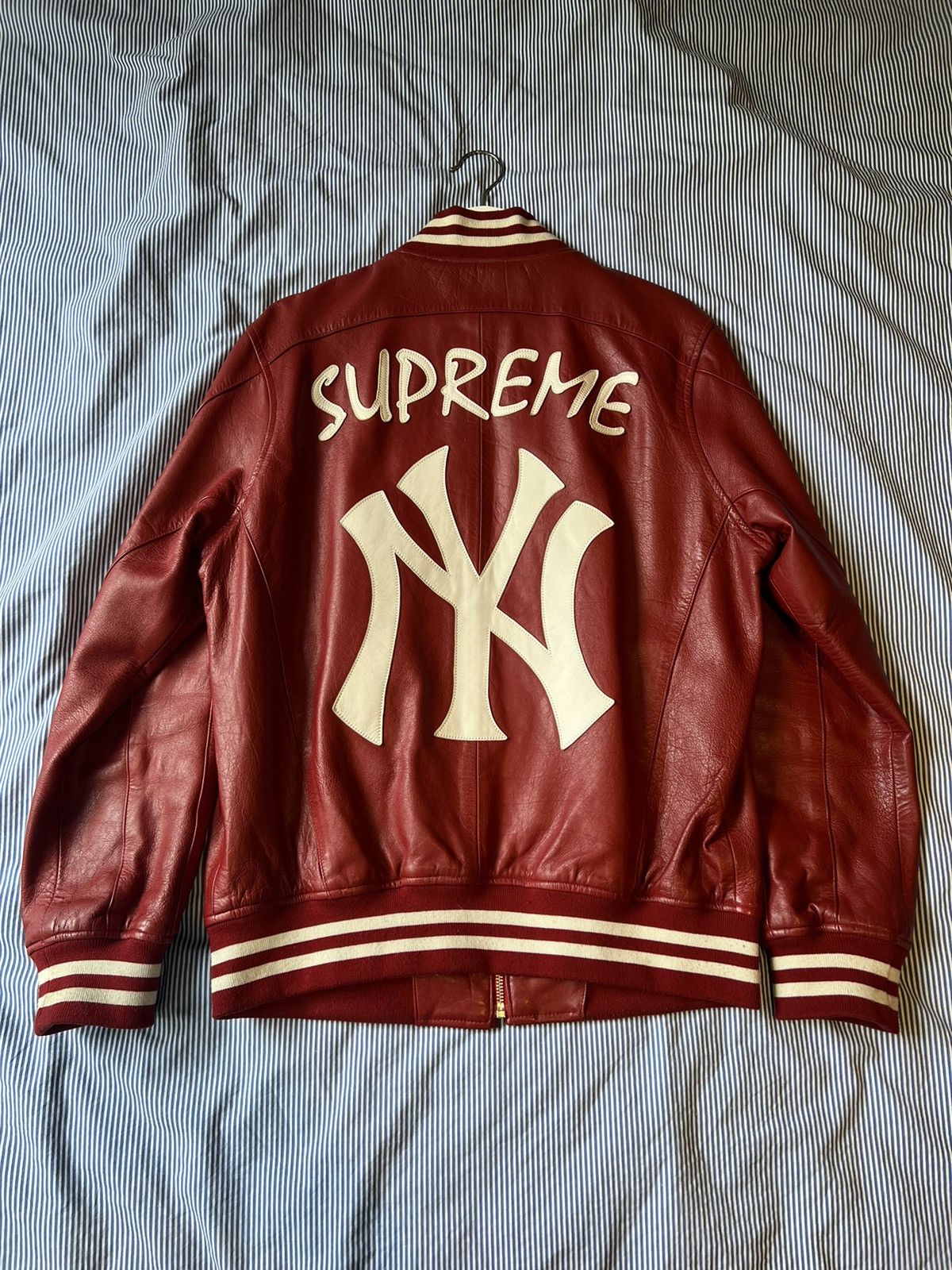 Supreme Supreme Yankees Varsity Lambskin Leather Jacket M Size US M / EU 48-50 / 2 - 3 Thumbnail