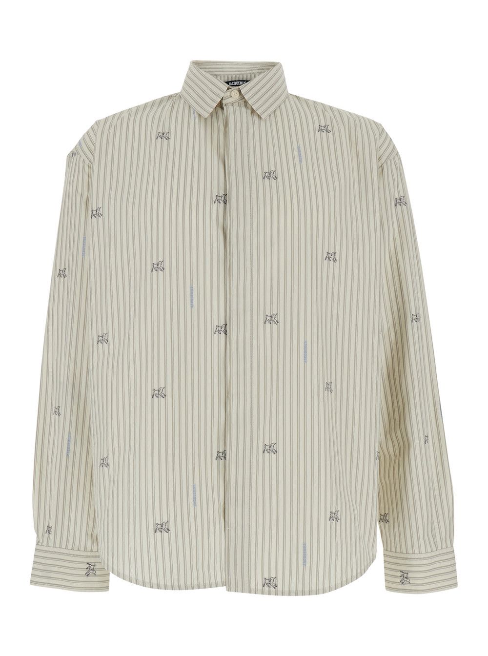 Jacquemus 'Simon' Beige long-sleeved Shirt with Classic Collar and Long Sleeves in Cotton for Men Size US XL / EU 56 / 4 - 1 Thumbnail