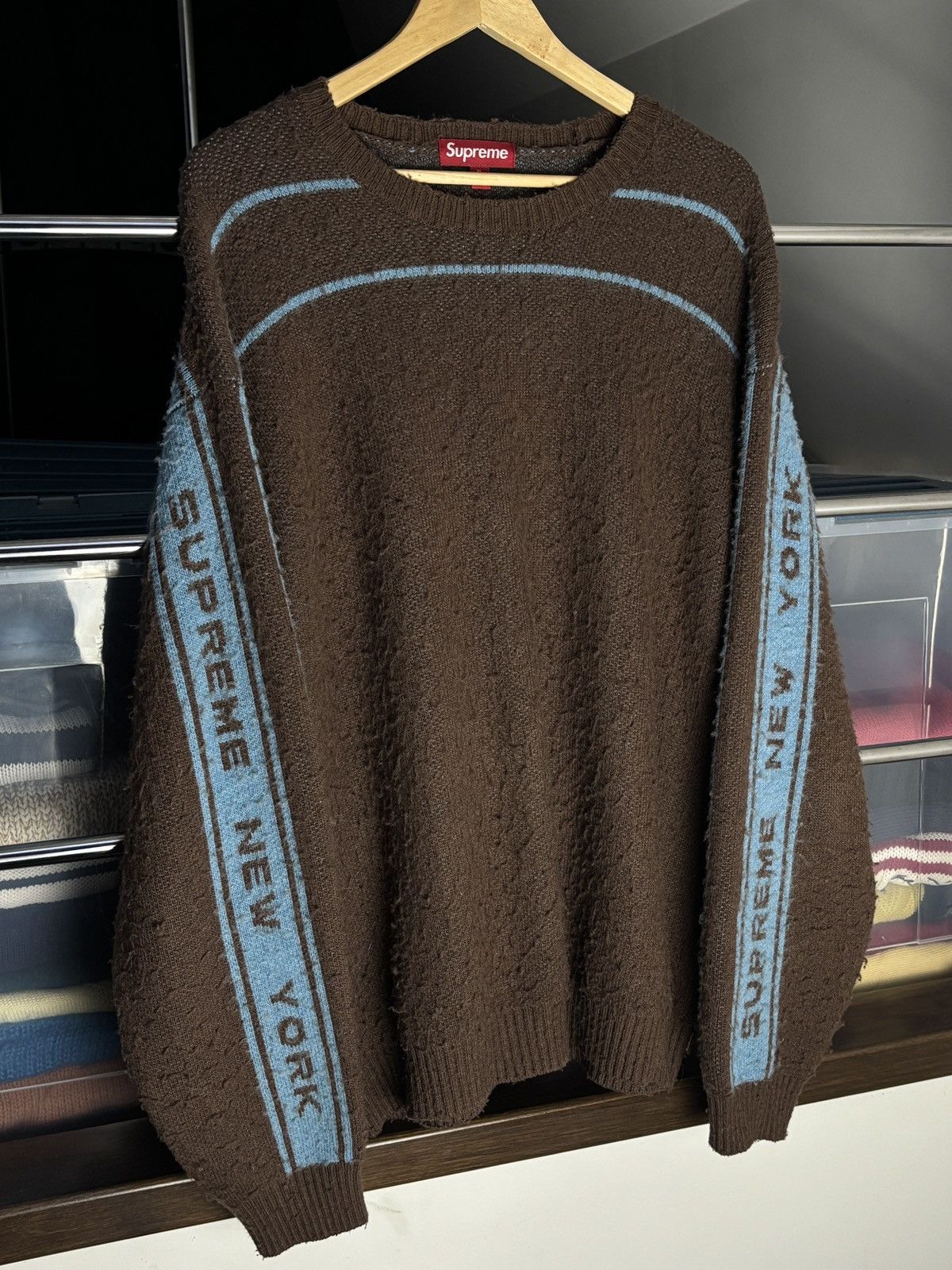 Supreme Supreme 24FW Stripe Knit Brown Blue Sweater Streetwear Size US XL / EU 56 / 4 - 2 Thumbnail