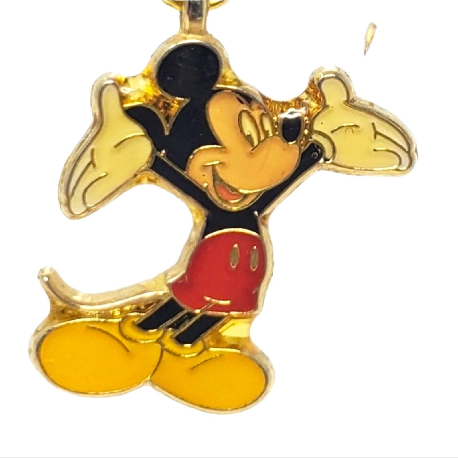 Disney Vintage Disney Mickey Mouse Arms Up Enamel Necklace Size ONE SIZE - 1 Thumbnail