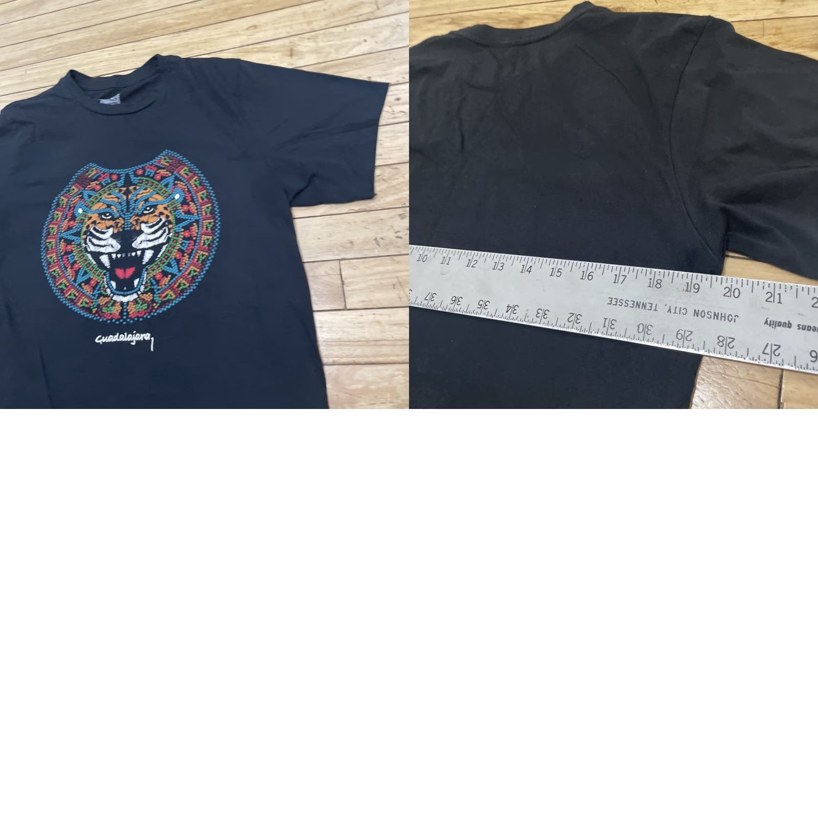 Vintage La Llorona Tiger Print Shirt Men L Black Tribal Tourism Tee L Size US L / EU 52-54 / 3 - 10 Thumbnail