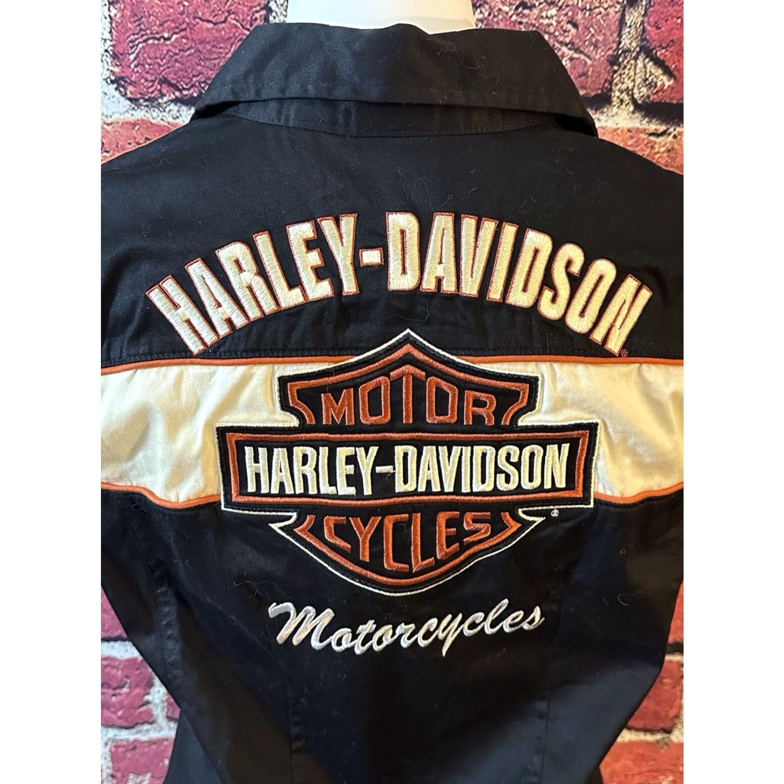Harley Davidson Harley-Davidson Women's Black Zip Mechanic Embroidered Work Shirt Medium Size M / US 6-8 / IT 42-44 - 7 Thumbnail