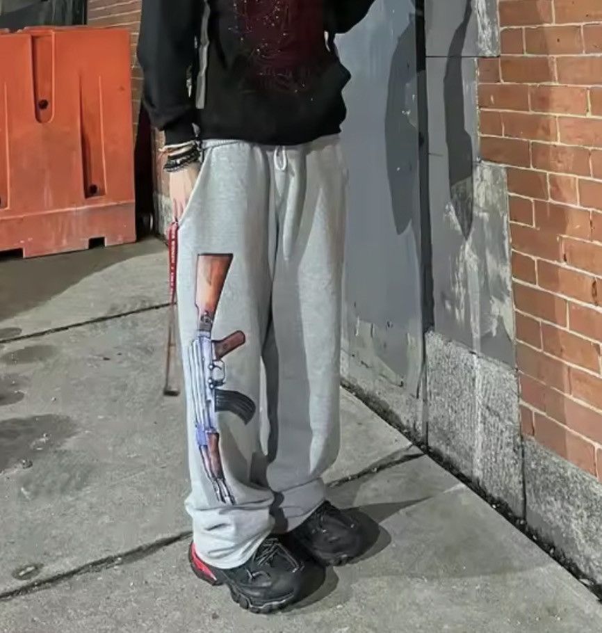 Japanese Brand Grey AK47 Sweatpants V2 Size US 29 - 1 Thumbnail