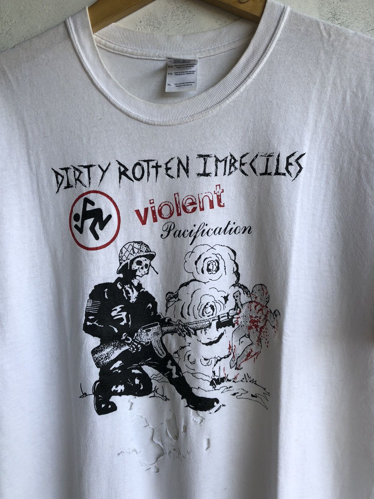 Band Tees × Japanese Brand Distressed D.R.I Violent Pacification Tshirt Tee Size US L / EU 52-54 / 3 - 4 Thumbnail