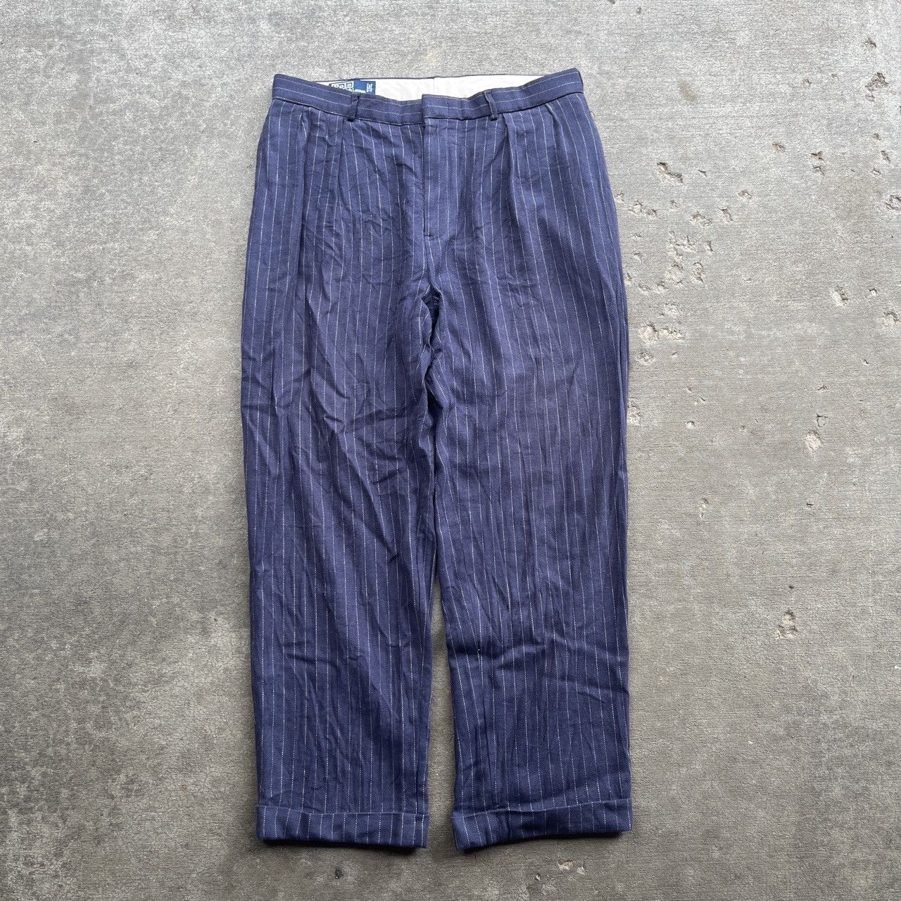 Polo Ralph Lauren 1980s Polo Ralph Lauren Pinstripe 20s Style Pants Size US 34 / EU 50 - 2 Thumbnail