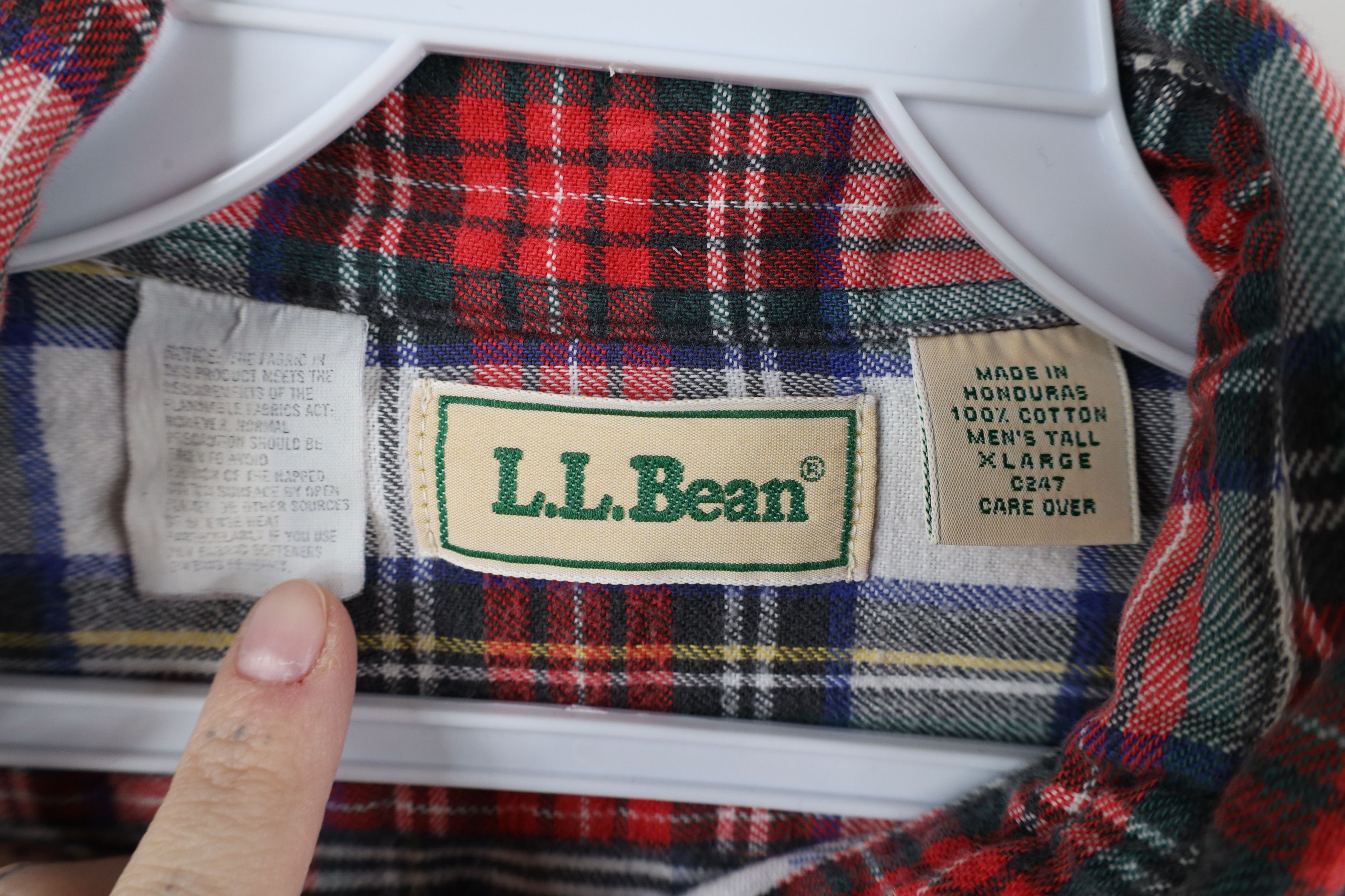 L.L. Bean × Vintage Vintage 90s LL Bean Flannel Collared Button Down Shirt Plaid Size US XL / EU 56 / 4 - 6 Thumbnail