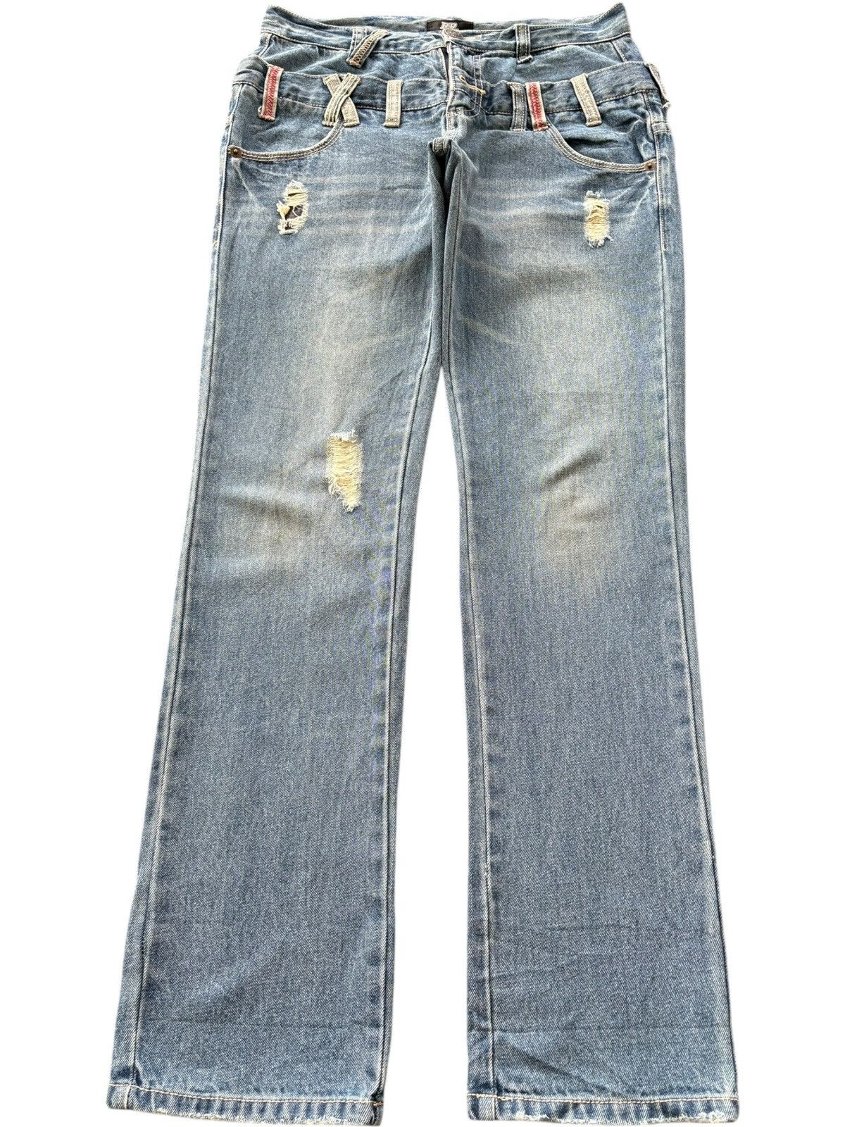 Diesel Vintage Japanese Brand Double Waist Distressed Jeans Size 30" / US 8 / IT 44 - 1 Thumbnail