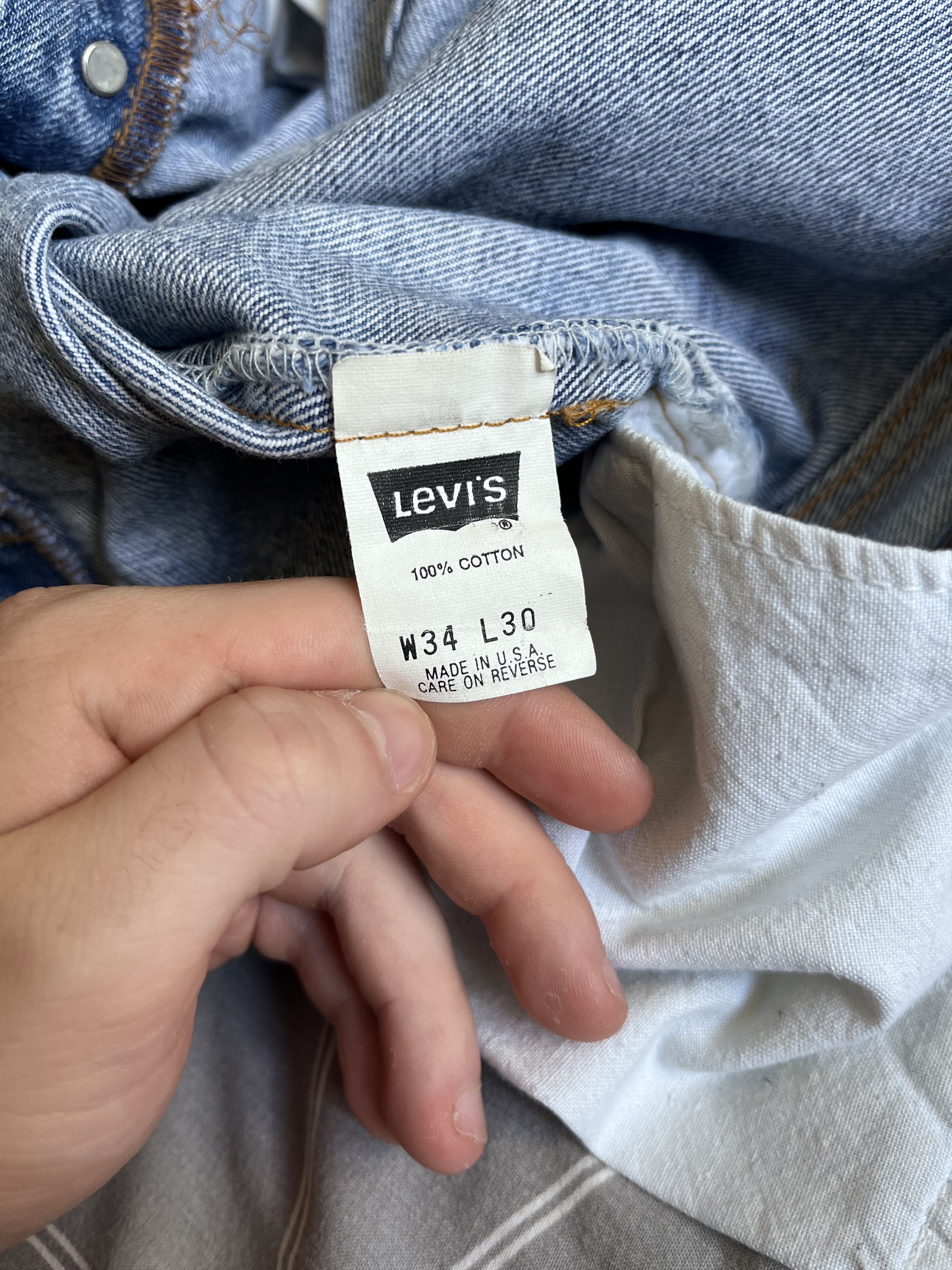 Levi's Levi’s 501 Men’s Jeans W34 L30 – Made in USA 1980s – Vintage Size US 34 / EU 50 - 8 Thumbnail