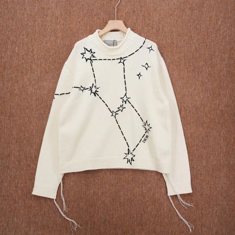 Dior Dior Embroidered Cream Sweater for Women 0089 Size XXL / US 16-18 / IT 52-54 - 1 Thumbnail