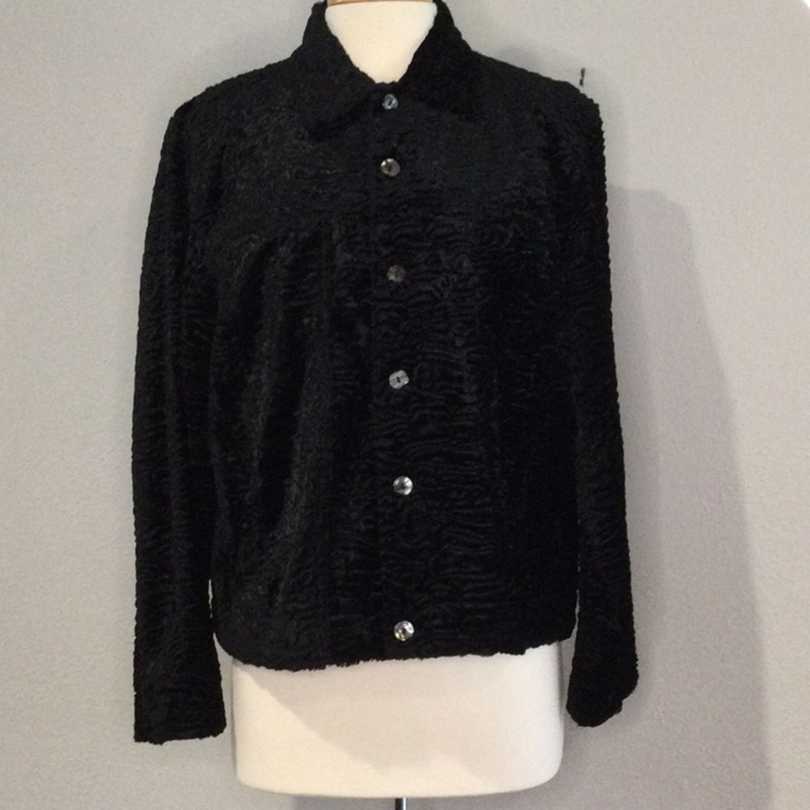 Chicos Chico's Design Vintage Black Velour Jacket Size 2/L/12 Size L / US 10 / IT 46 - 1 Thumbnail