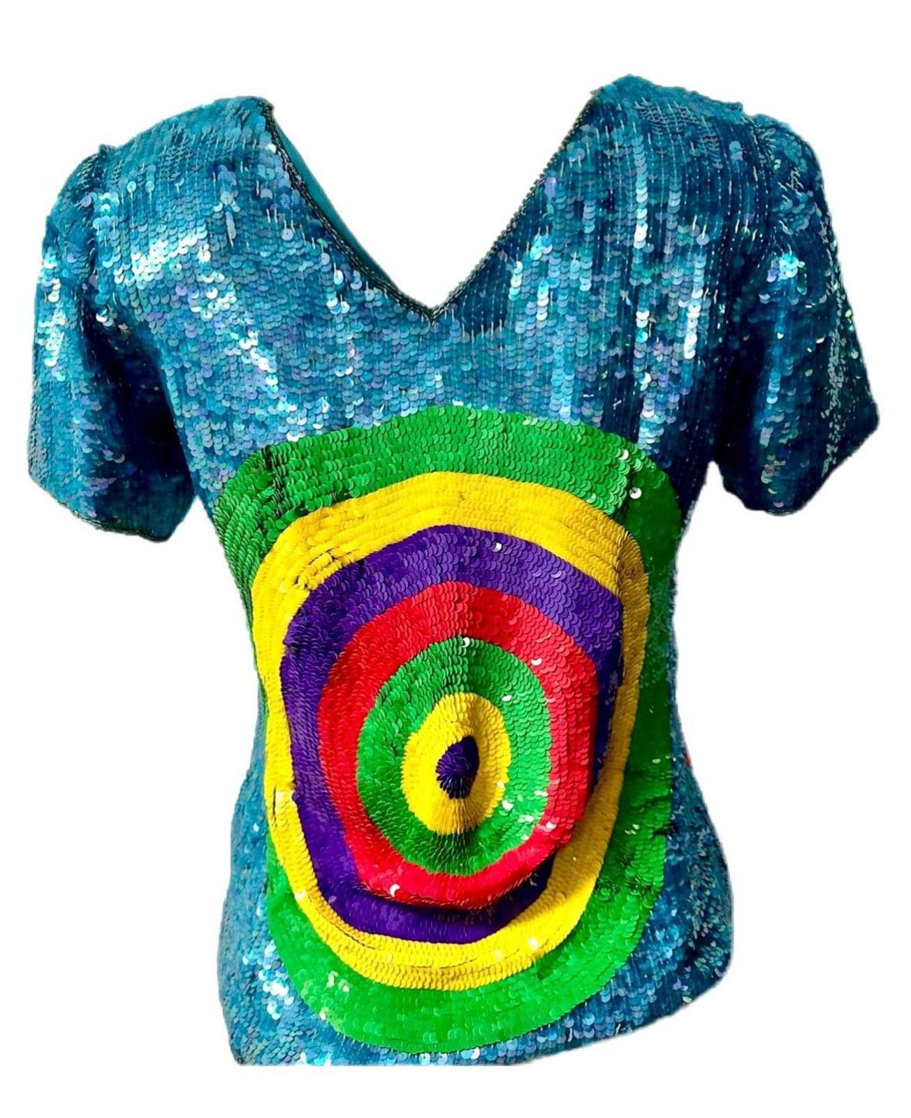 Other Sequin Top Turquoise Multi size 4 Size S / US 4 / IT 40 - 2 Thumbnail