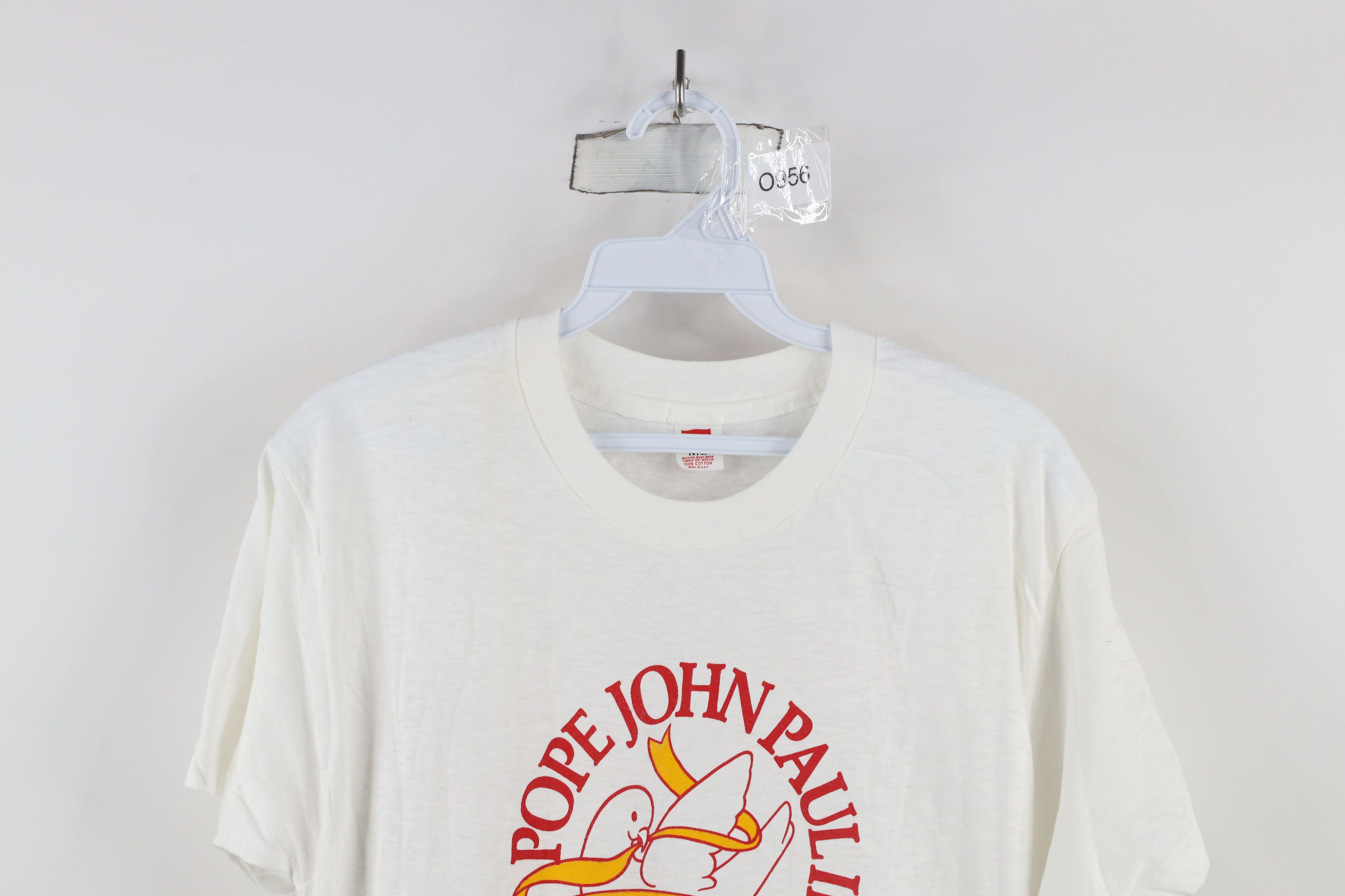 Vintage Vintage 70s Pope John Paul II Boston T-Shirt White USA Size US M / EU 48-50 / 2 - 2 Thumbnail