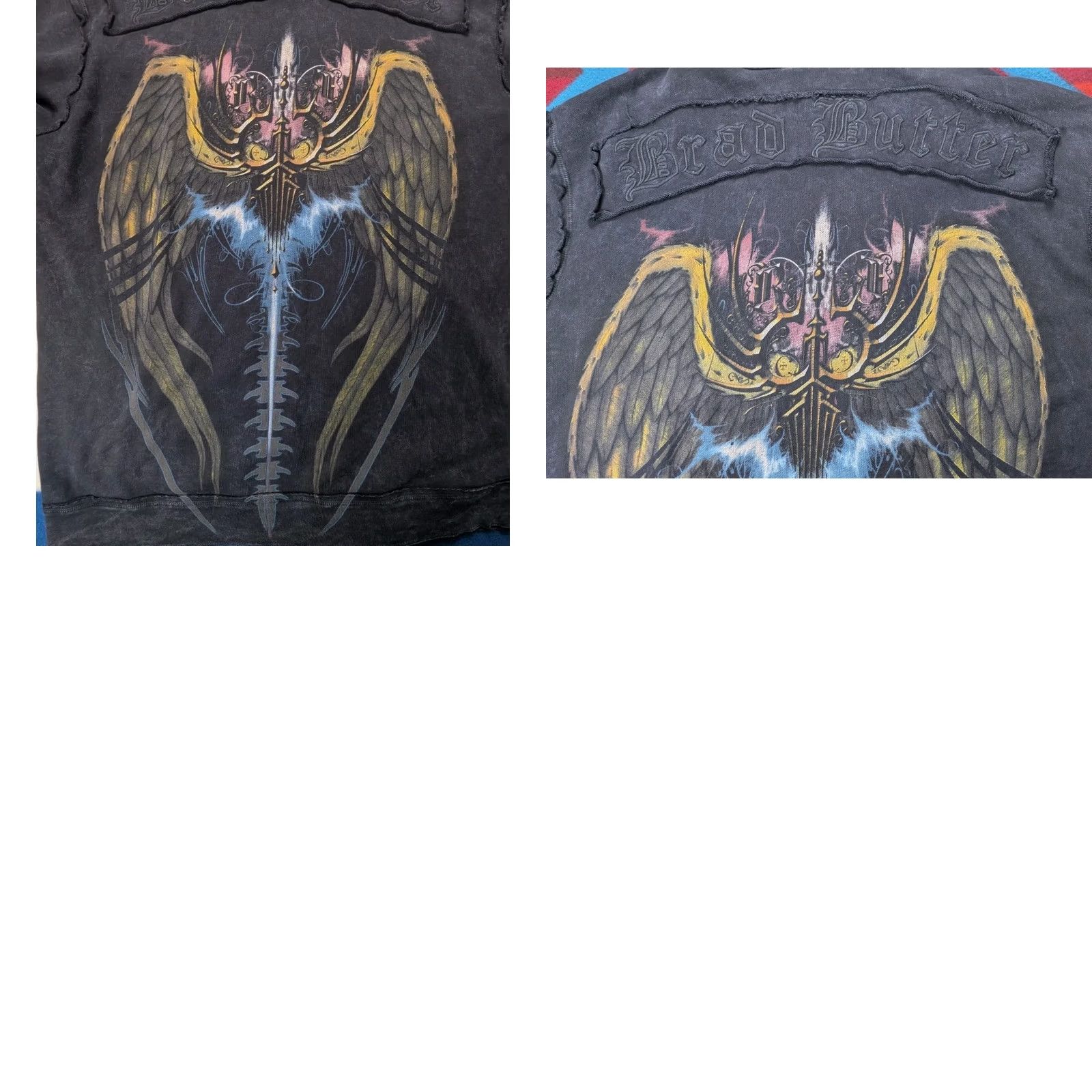 Buttero VINTAGE Brad Butter Full Zip Hoodie Jacket Made In USA Tribal 2XL Distressed Studded Y2K Size US XXL / EU 58 / 5 - 8 Thumbnail