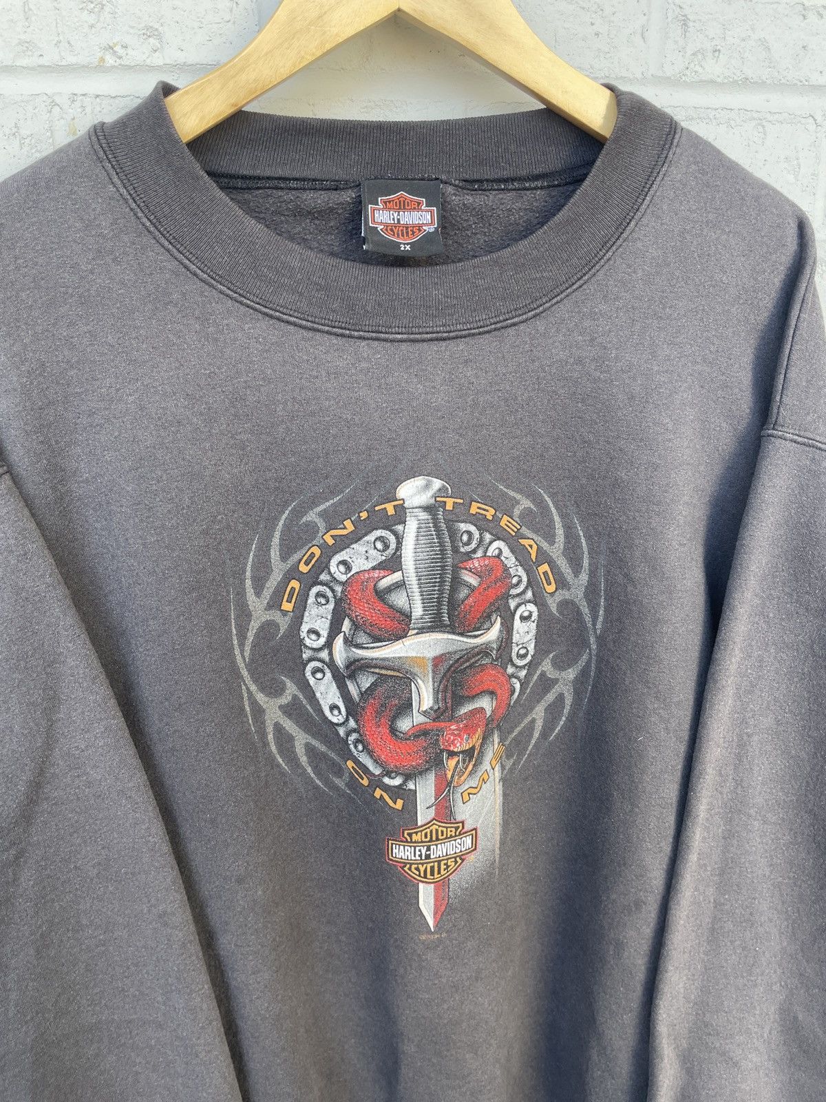 Harley Davidson Faded Harley Davidson Tribal Snake Crewneck Size US XXL / EU 58 / 5 - 4 Thumbnail