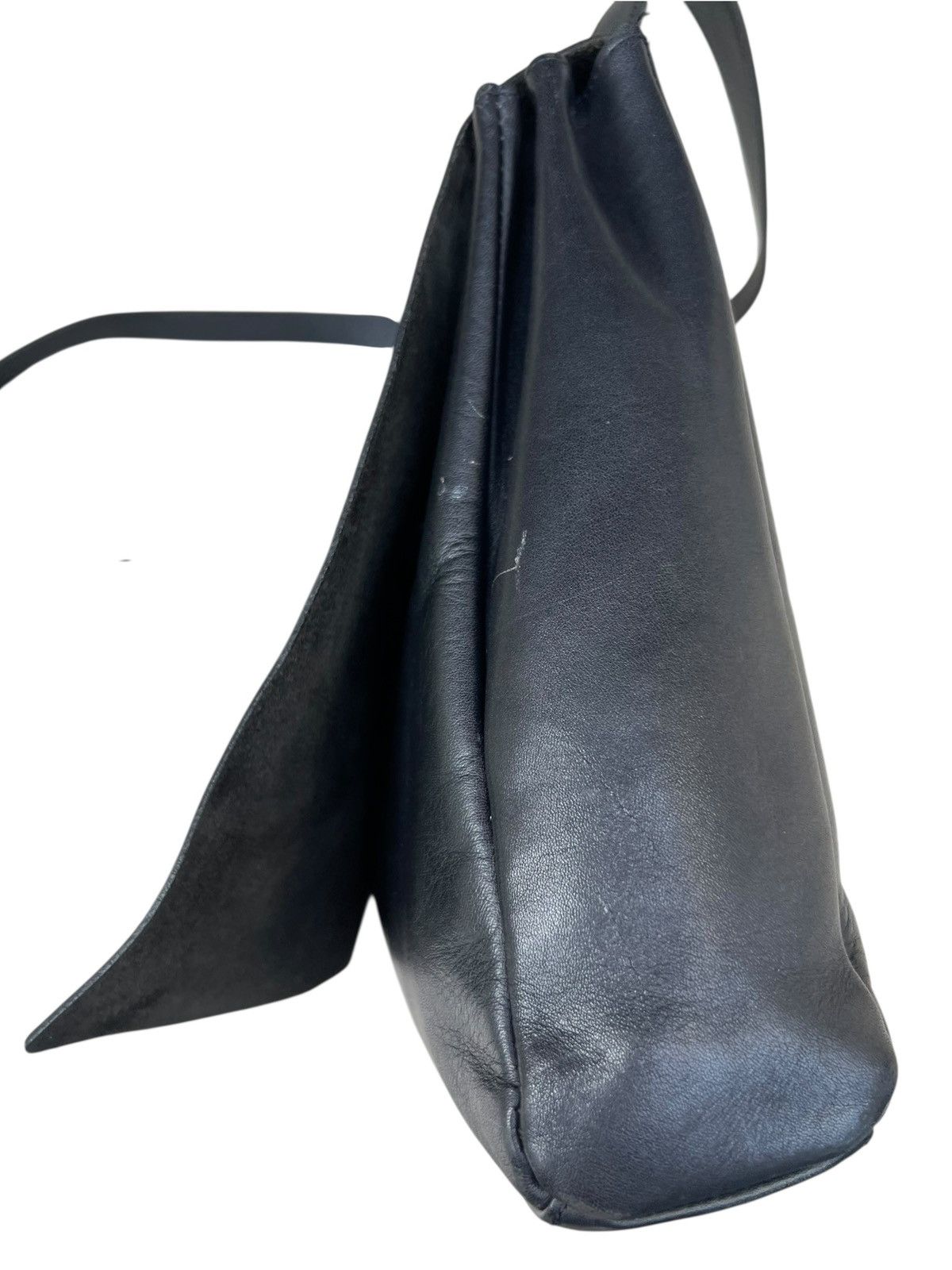 Leather Vintage PARTS Japan Patina Black High Quality Leather Bag Size ONE SIZE - 11 Thumbnail