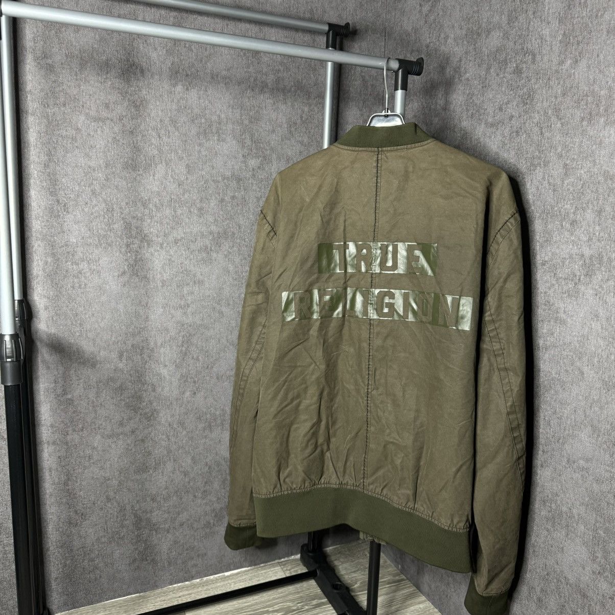 Japanese Brand × True Religion × Vintage Vintage True Religion Bomber waxed big logo rare Size US XL / EU 56 / 4 - 1 Thumbnail