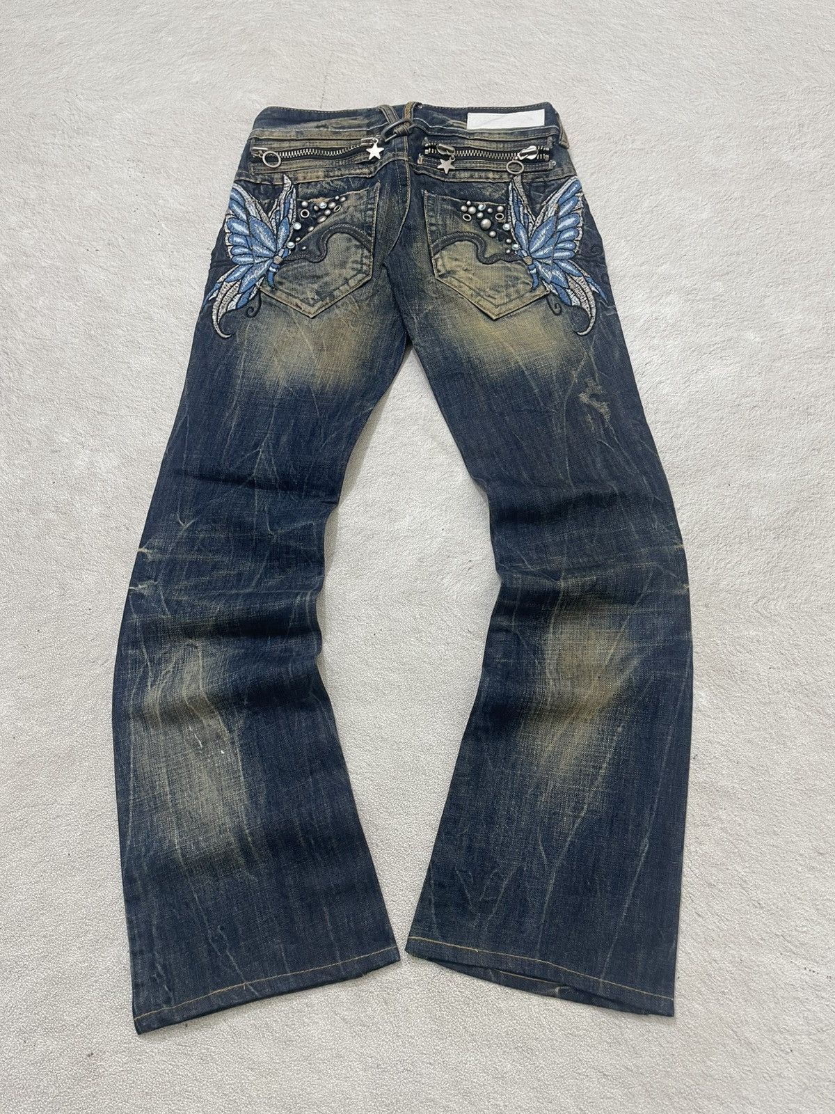 Hysteric Glamour 2000s Undercover Flare Denim Studded Mudwash Y2K 
