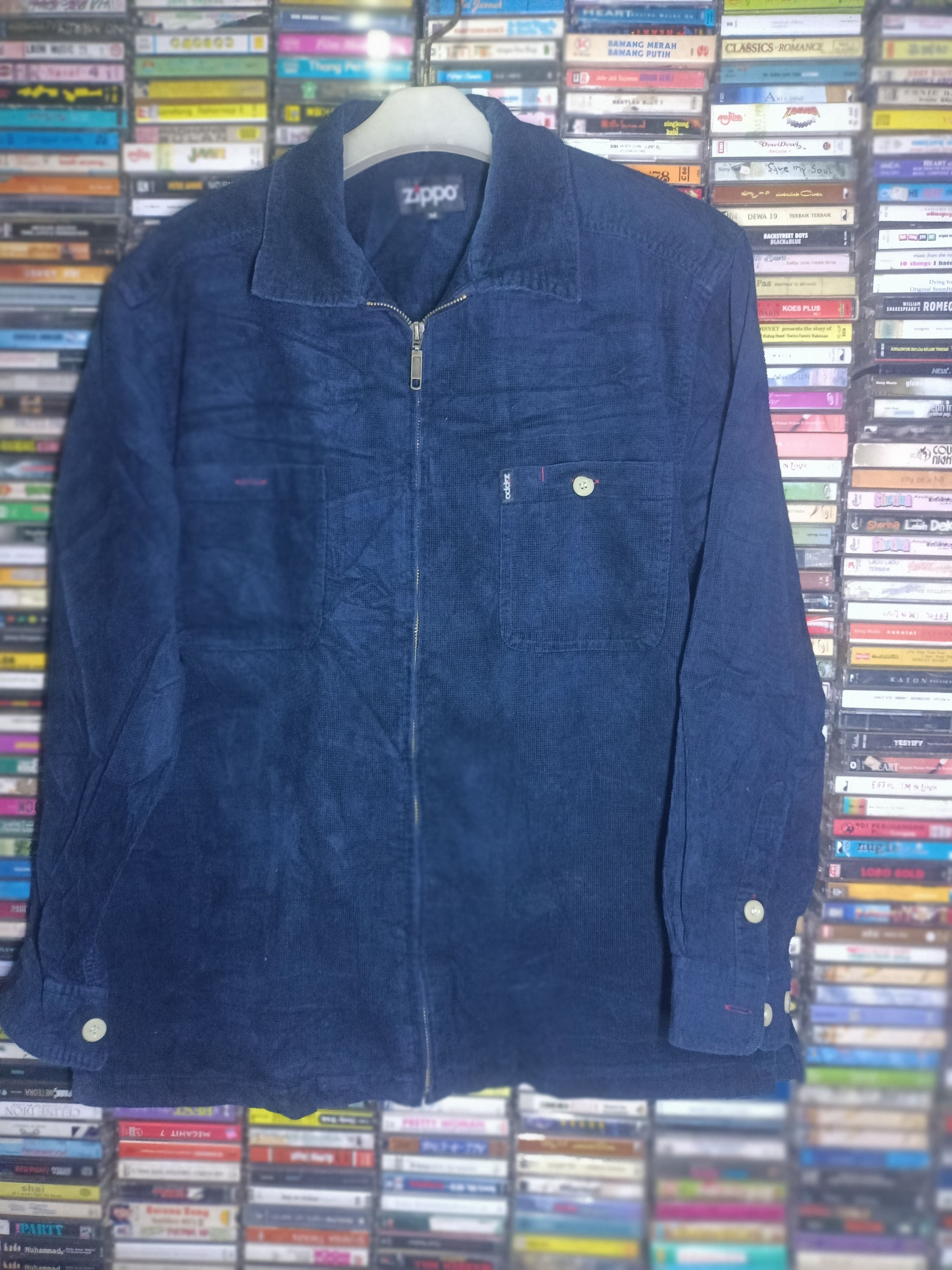 Zippo Vintage Zippo Corduroy Zip Up Work Jacket Navy Blue Size US M / EU 48-50 / 2 - 1 Thumbnail