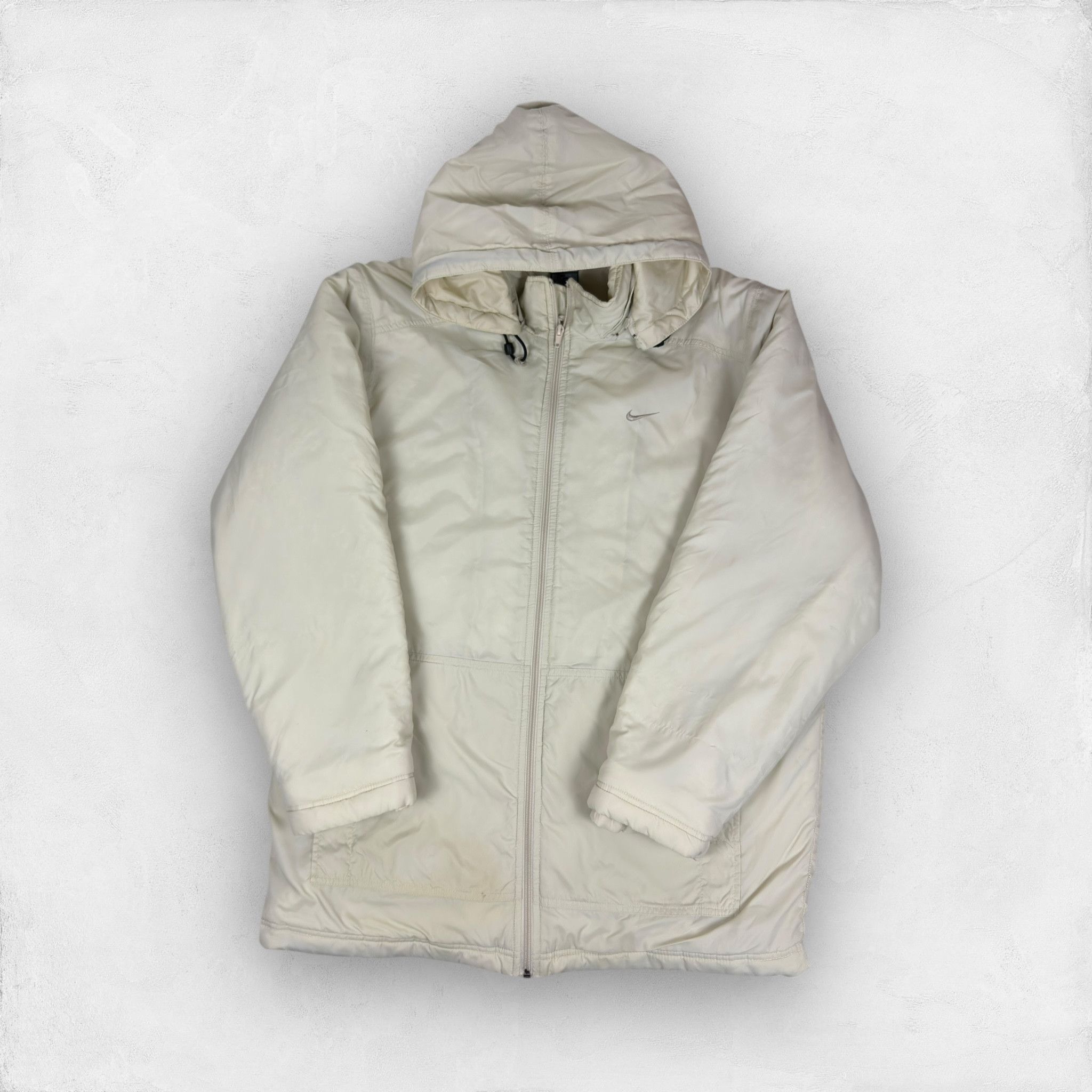 Nike × Vintage Nike Men's Beige Solo Swoosh Hooded Zip Jacket Medium Y2K Size US M / EU 48-50 / 2 - 1 Thumbnail