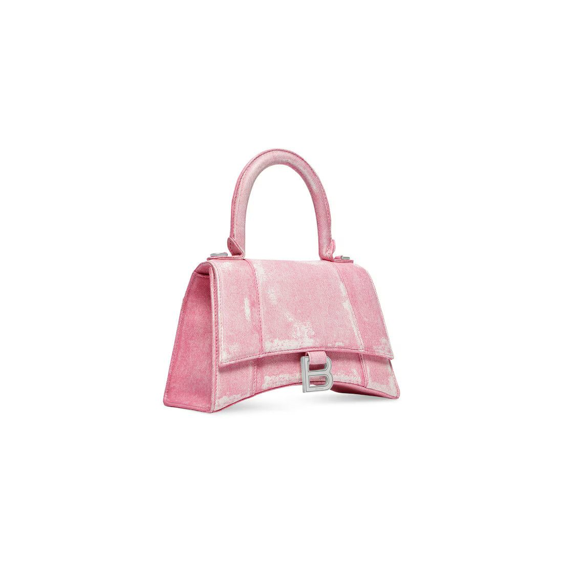 Balenciaga o1srvl11e1124 Size: OS / Hourglass Small Handbag Denim Pink Size ONE SIZE - 4 Thumbnail