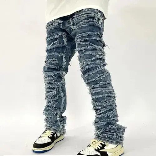 Japanese Brand × Jean Hole Ripped Distressed Jeans Size US 32 / EU 48 - 2 Thumbnail