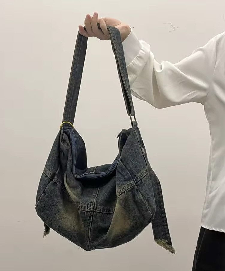 Other Dark Blue Denim Shoulder Bag Large Capacity Size ONE SIZE - 1 Thumbnail
