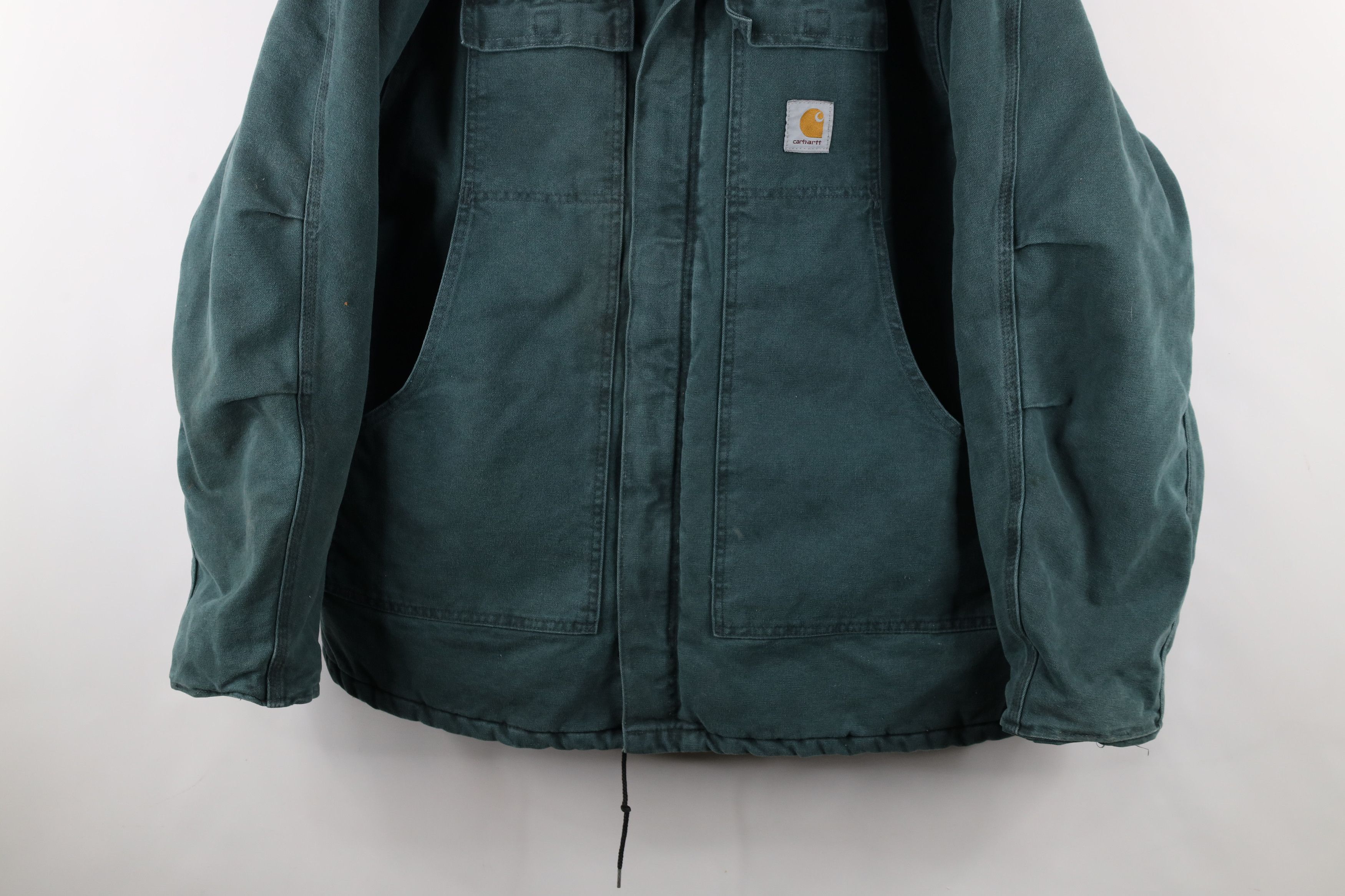 Carhartt × Vintage Vintage 90s Carhartt Canvas Chore Barn Jacket Green USA Size US XXL / EU 58 / 5 - 3 Thumbnail