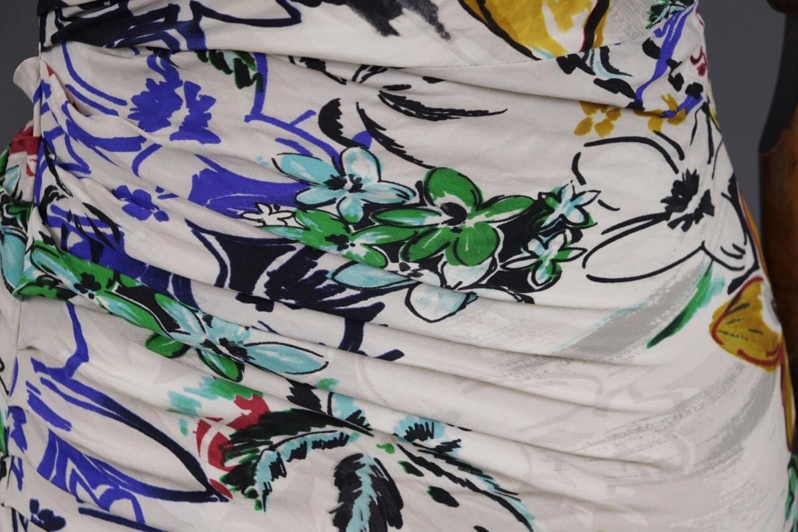Etro Etro Milano White Floral Silk Bodycon Dress Size 42 / M Size M / US 6-8 / IT 42-44 - 4 Thumbnail