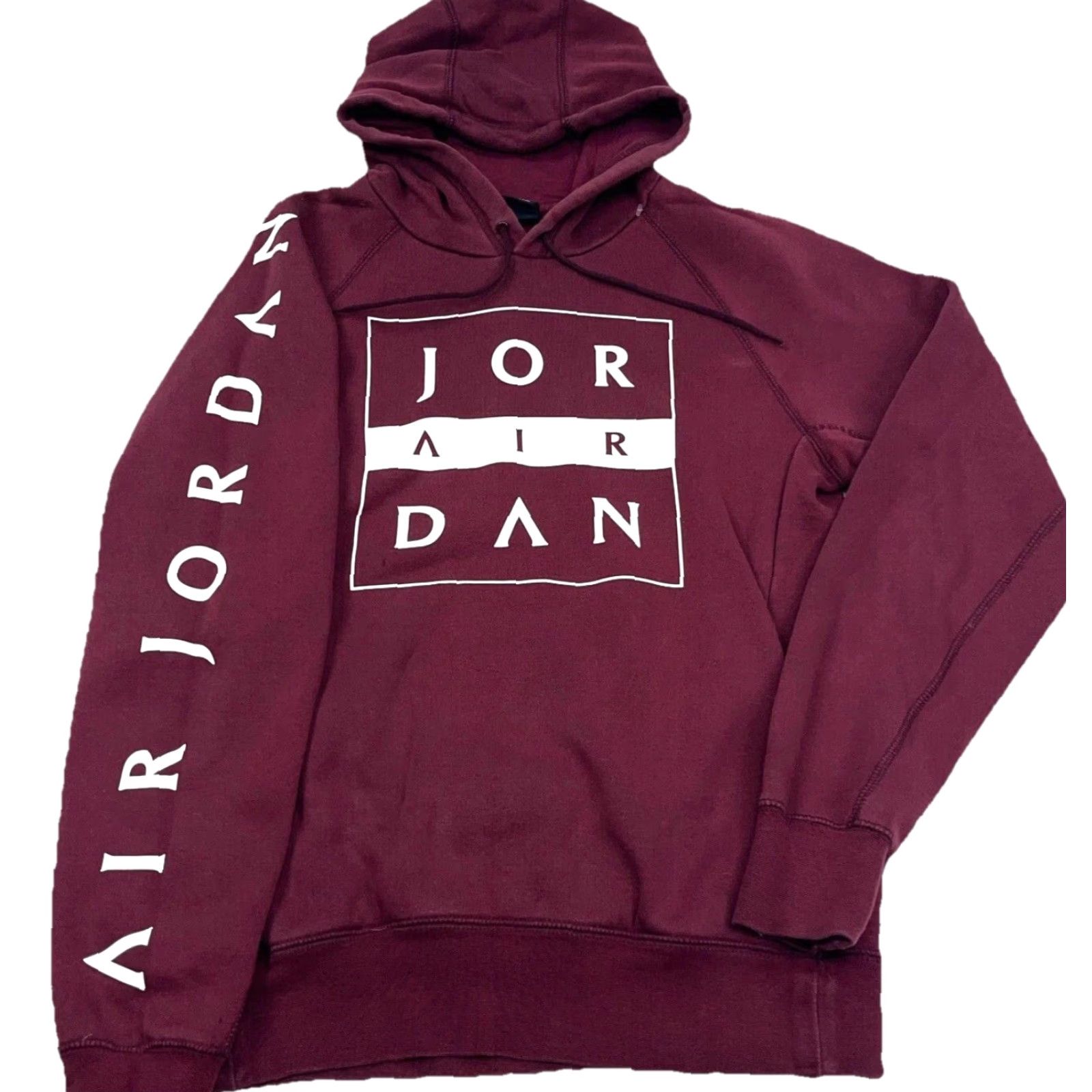 Jordan Brand Jordan Hoodie Men M Maroon White Sweatshirt Jump Man Air Logo Graphic pullover Hooded with Pockets All Seasons Nike? Size US M / EU 48-50 / 2 - 2 Thumbnail