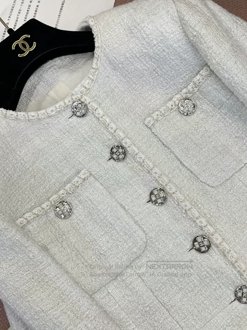 Chanel Chanel White braided coat Size XS / US 0-2 / IT 36-38 - 2 Thumbnail