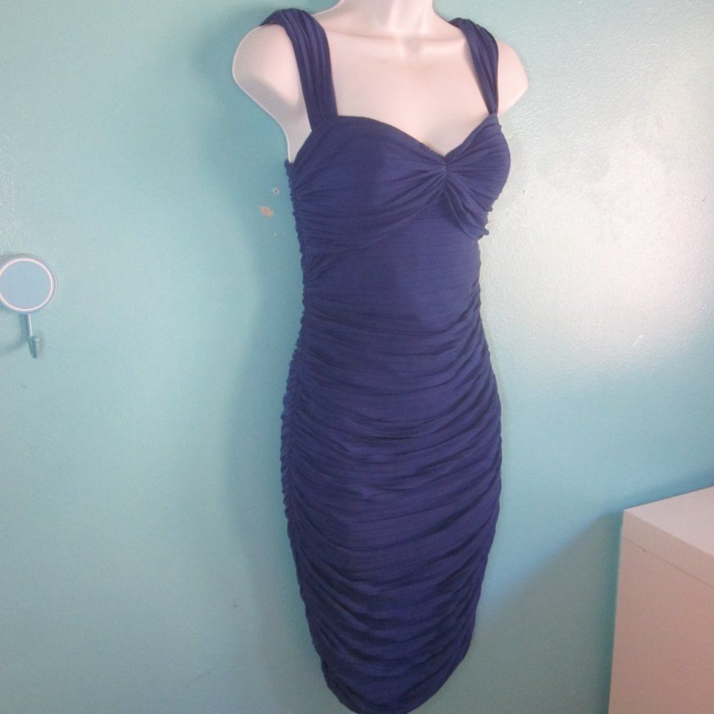 Nicole Miller Nicole Miller Blue Ruched Bodycon Dress Size 2 Vintage 80's Size XS / US 0-2 / IT 36-38 - 1 Thumbnail