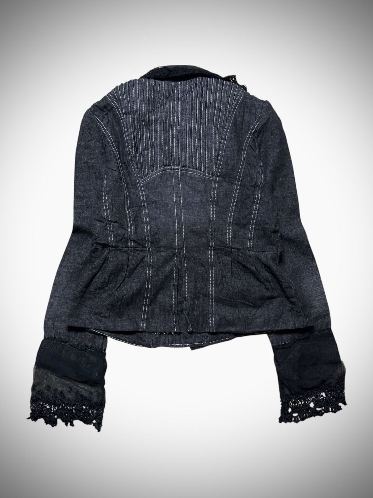 Japanese Brand Unknown - Frill Denim Jacket Size M / US 6-8 / IT 42-44 - 5 Thumbnail