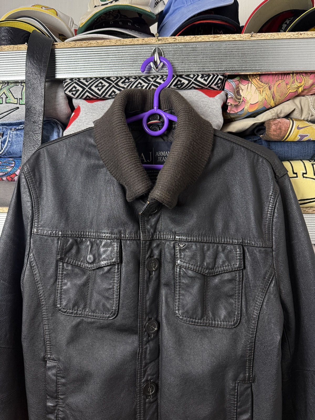 Giorgio Armani Armani Leather Jacket Multi Pocket Size 52 Size US L / EU 52-54 / 3 - 3 Thumbnail